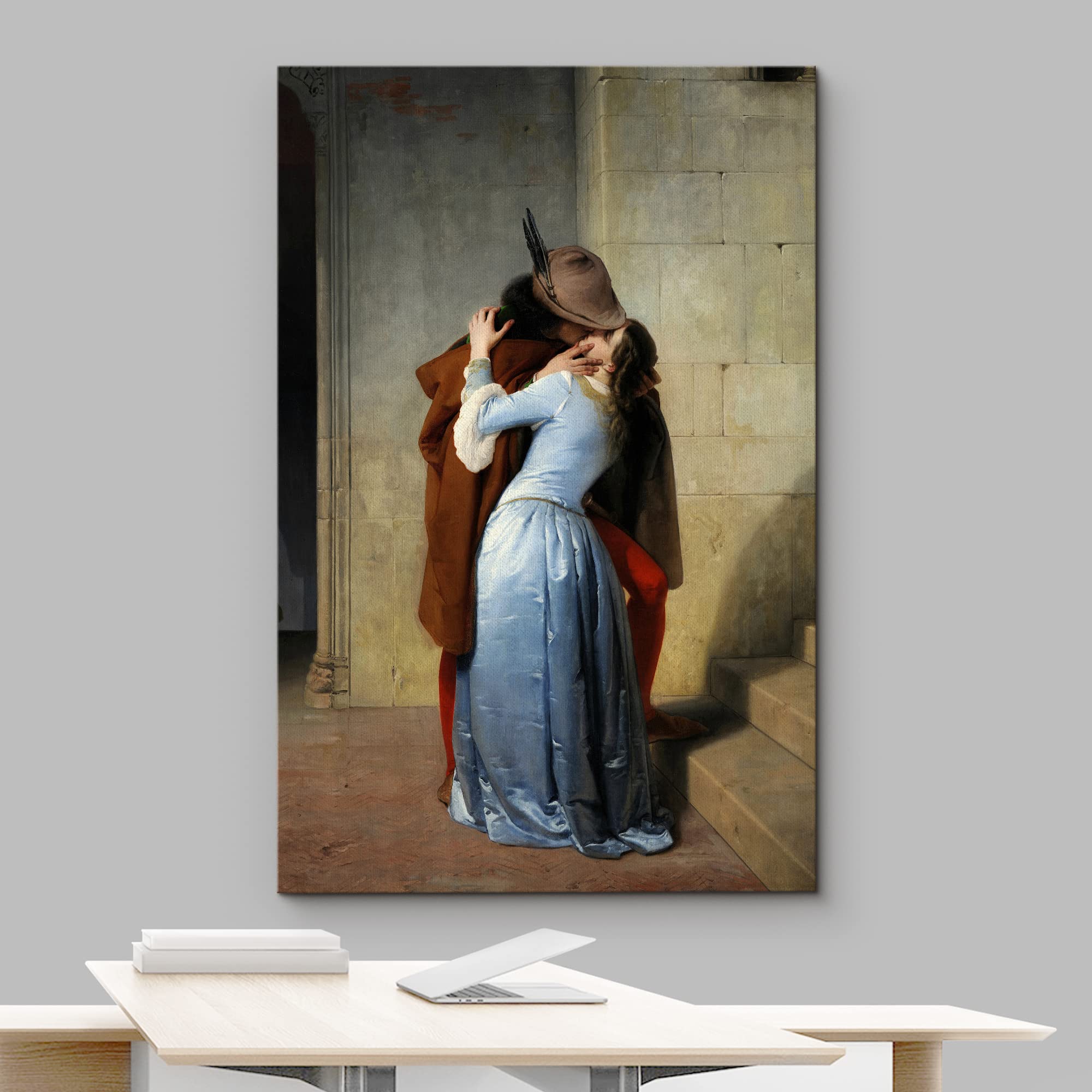 The Kiss (Il Bacio) By Francesco Hayez - Canvas Print Wall Art Famous Painting Reproduction - 16'' X 24''