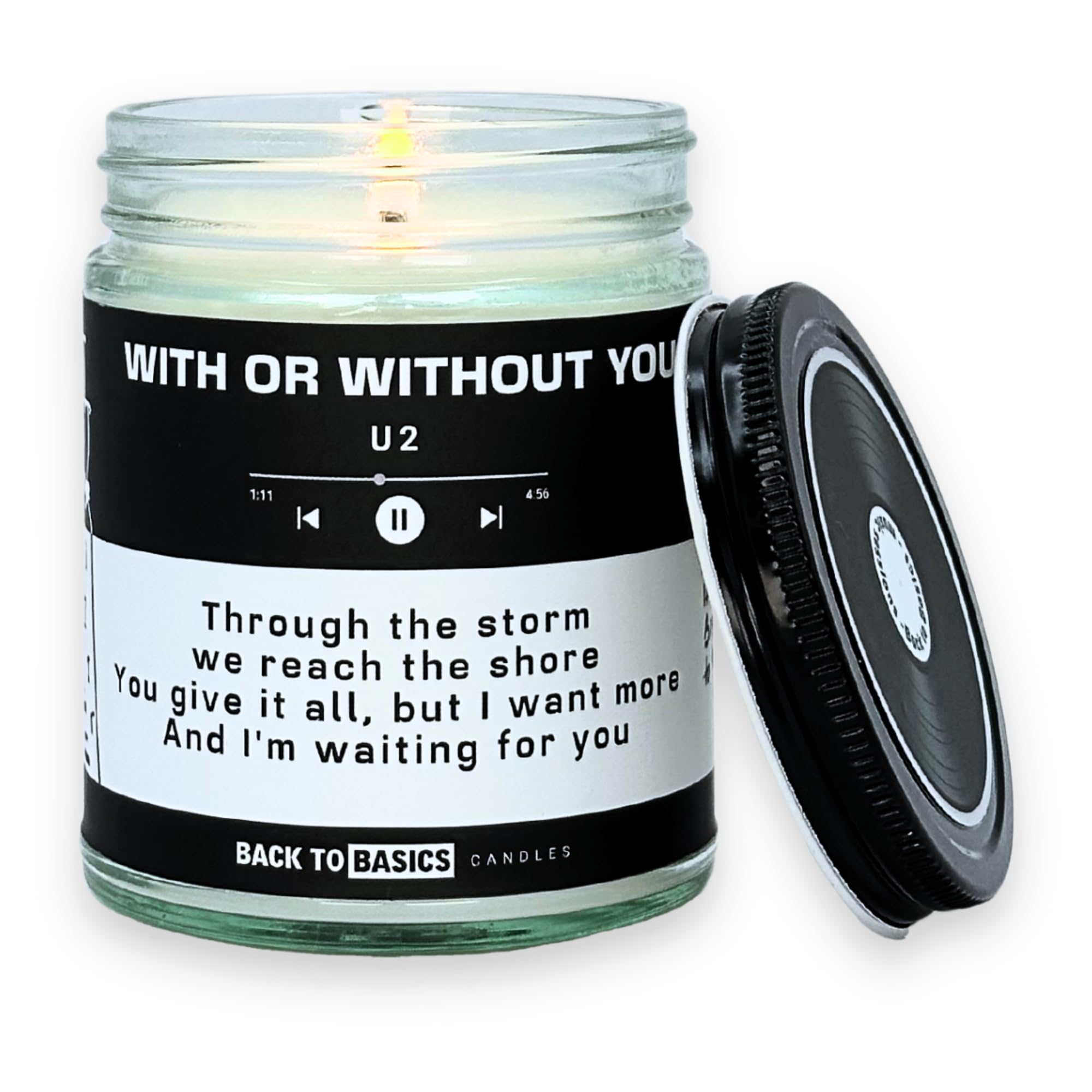 Back to Basics Candles | with or without You - 9oz Soy Wax Fir Balsam Scented Candle for Home Decor, Birthday Gifts for Women, M