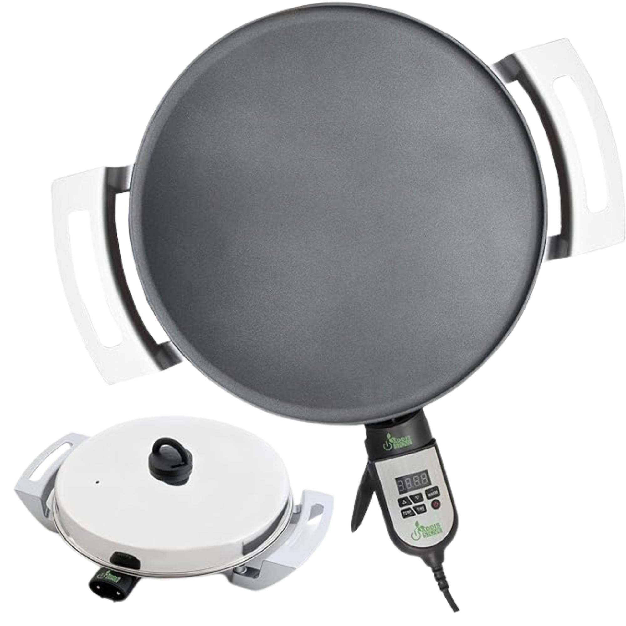 Addis Griddle (Mitad/Mogogo) -16 inch Digital Electric Griddle for Injera, Lefse, Pancake - Even Heat Distribution