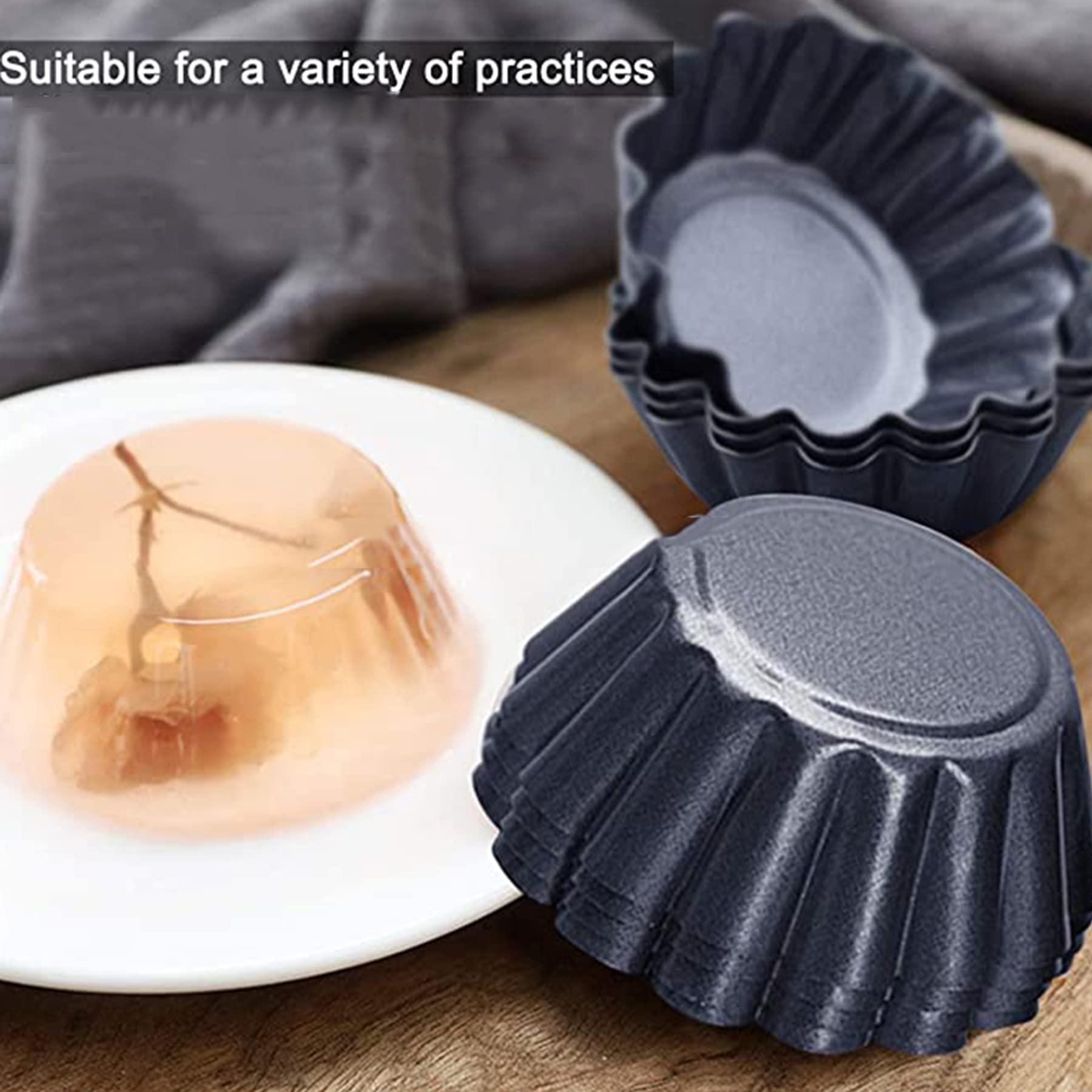 Mggi 12 Packs Egg Tart Mold, Size 2.6 X 0.9Inch, Non-Stick Pan Carbon Steel Egg Tart Molds, Mini Pie Mould, For Pies, Chinese Eg