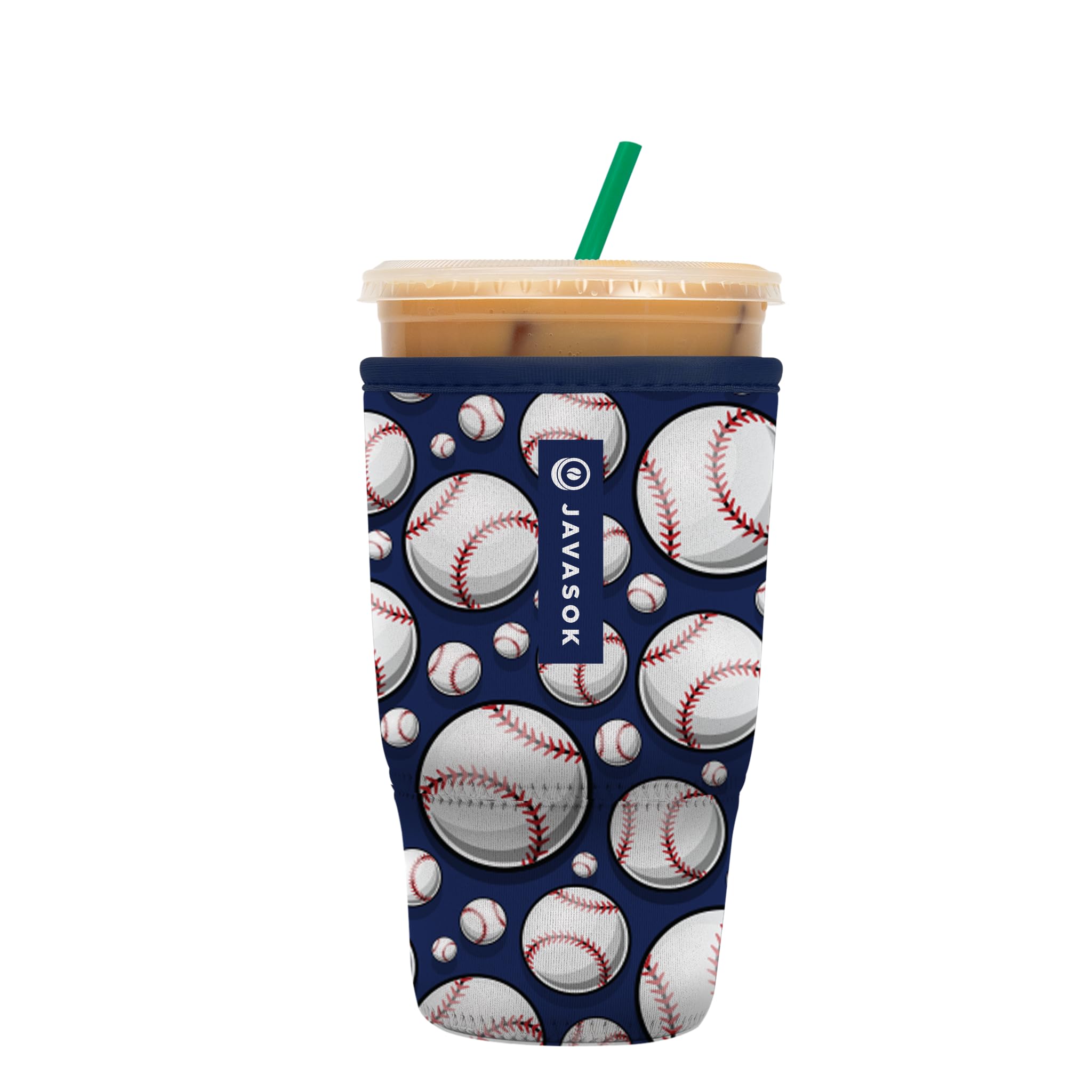 Sok It Java Sok Iced Coffee & Cold Soda Insulated Neoprene Cup Sleeve (Play Ball, Large: 30-32oz)