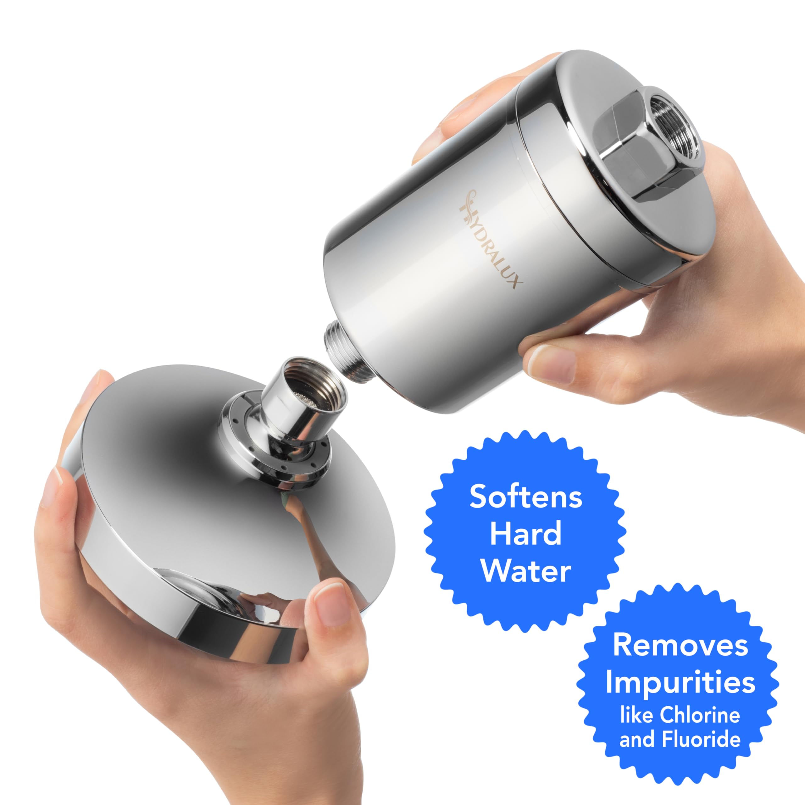 Hydralux Premium High-Output Shower Filter With Replacement - Heavy Duty Water Filter - Hydralux H1 Filtration - Soothes Dry & I