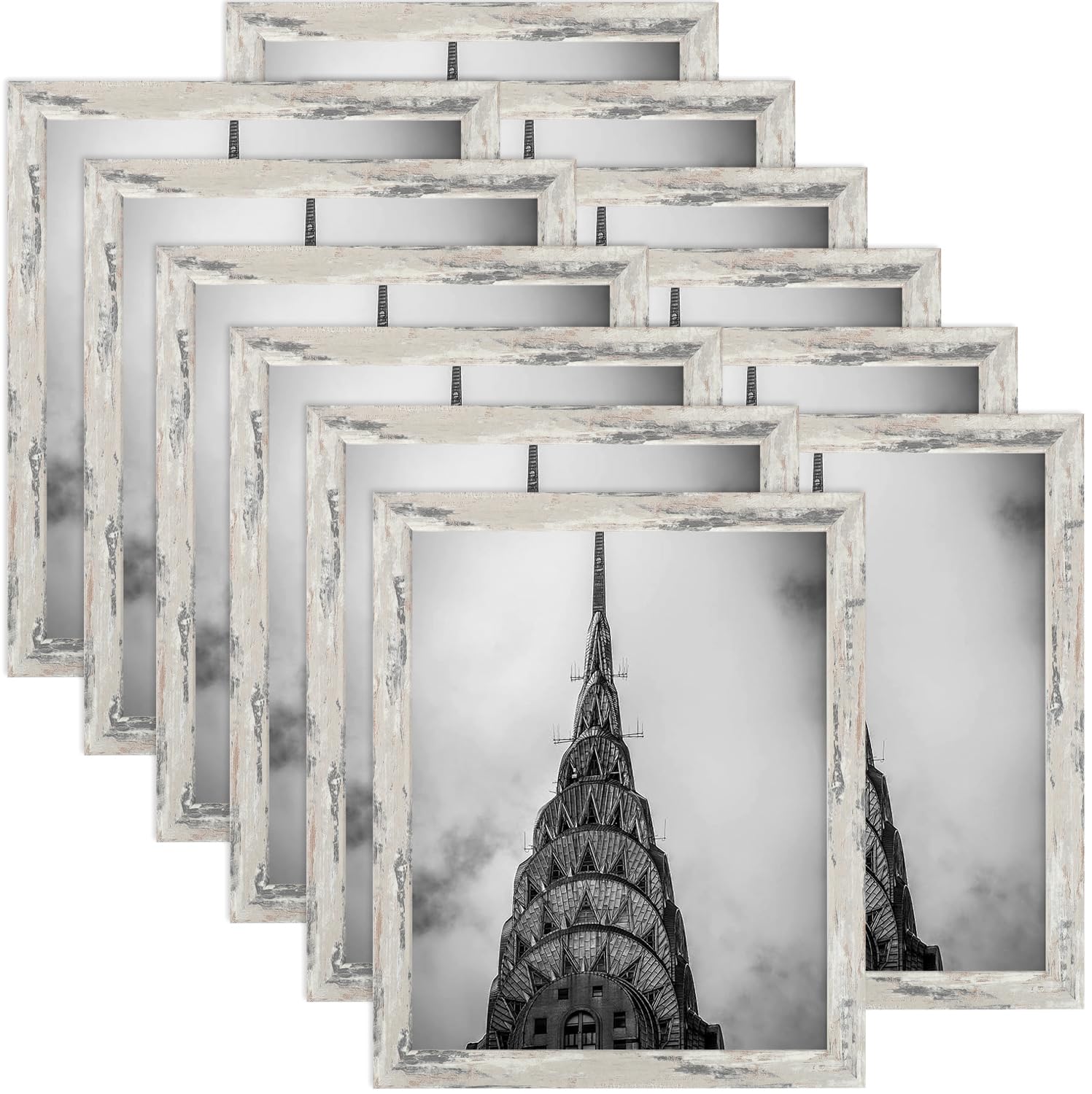 8x10 Picture Frames Grey Set of 12 for Wall Gallery Collage Photo Frames or Tabletop Display