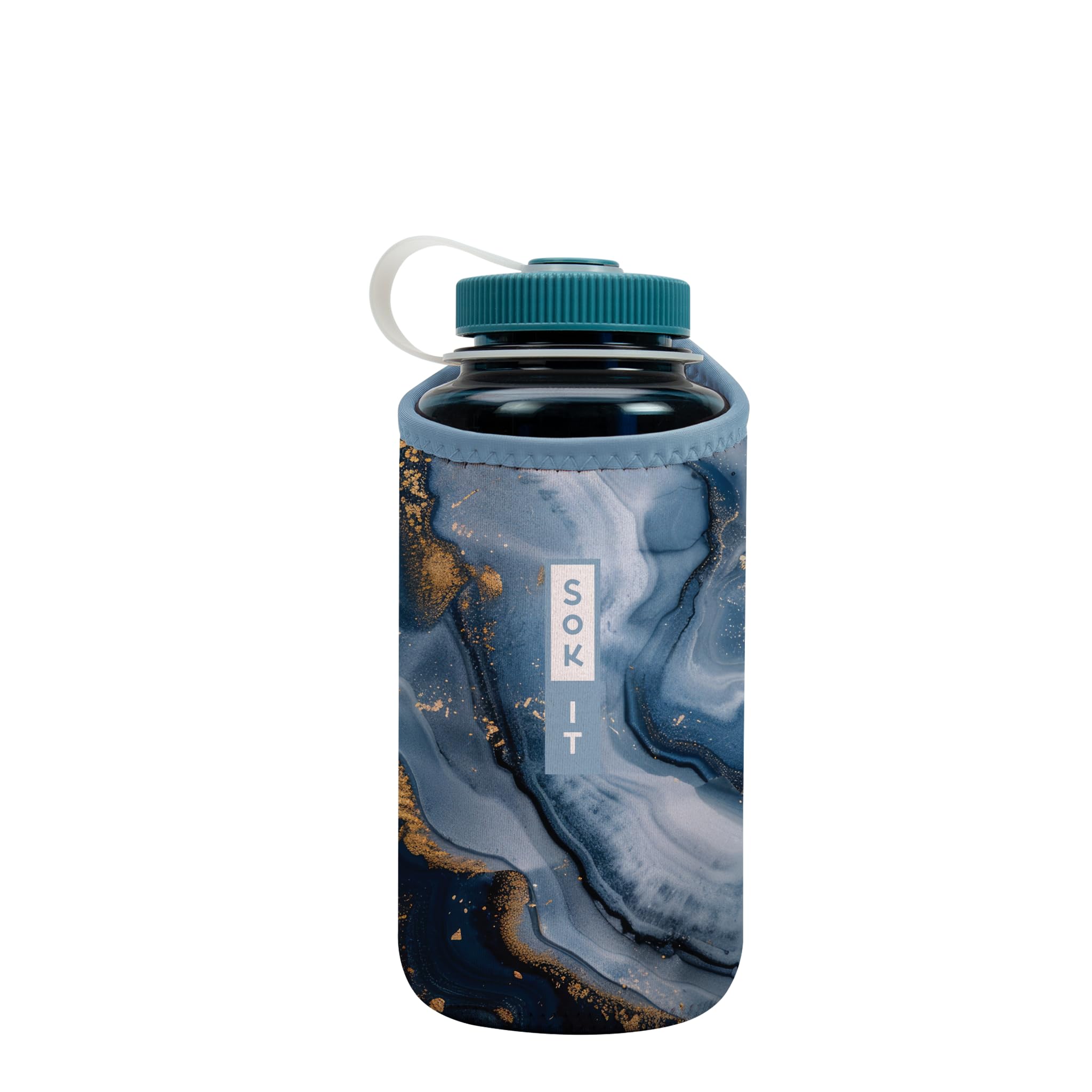 Sok It BotlSok Water Bottle Sleeve Insulated Neoprene Cover (Sapphire Drift, Fits 32oz Nalgene)