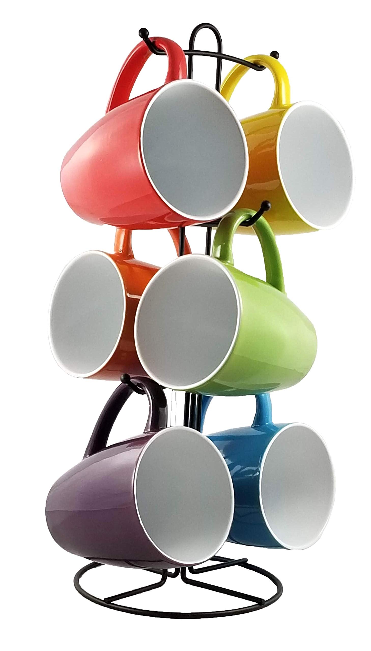 House 2 Home 7 Pc Coffee Mug Set & Stand (15 Oz)