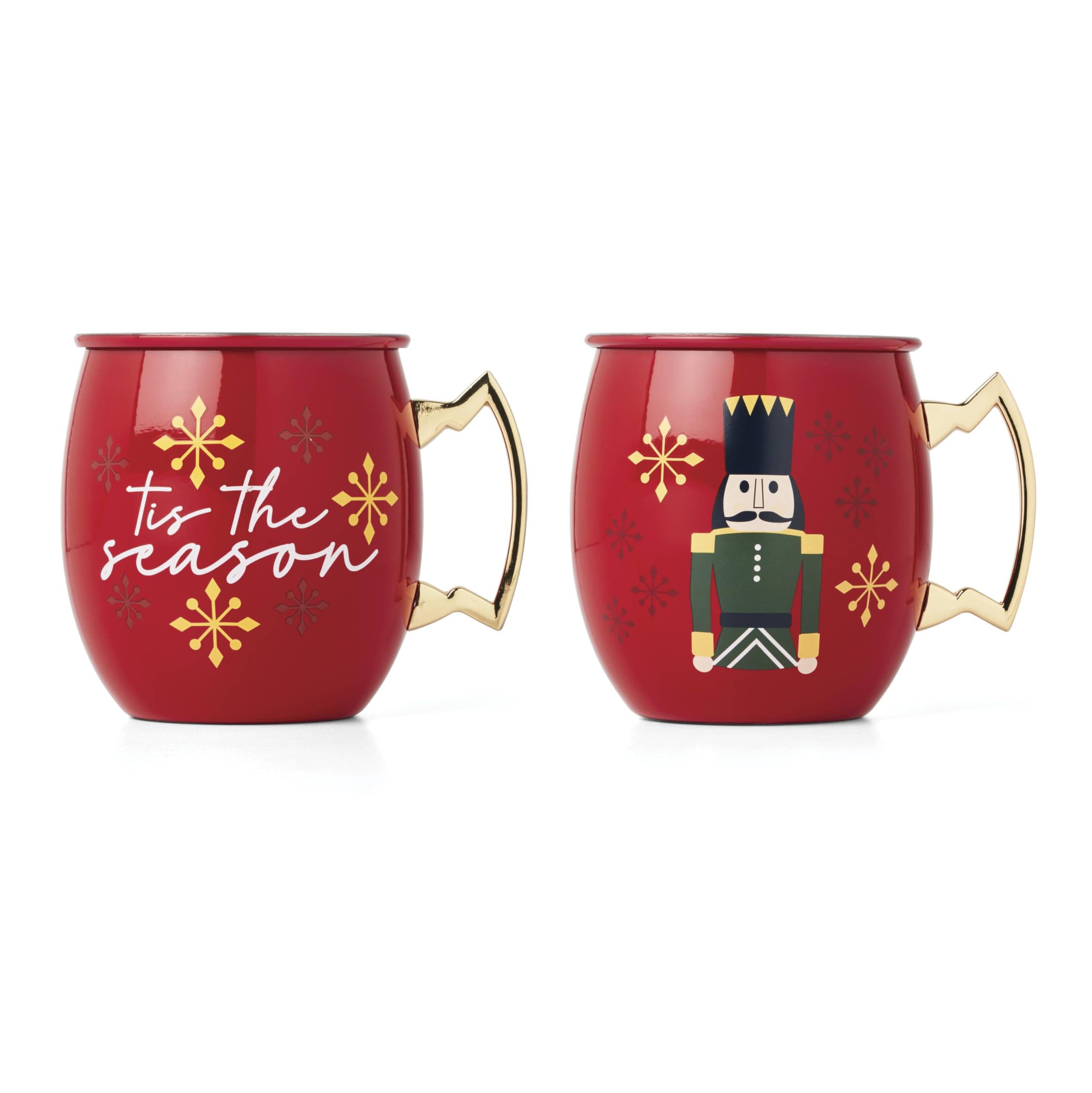 Cambridge 896215 20 Oz Nutcracker Moscow Mule Mugs, Set Of 2