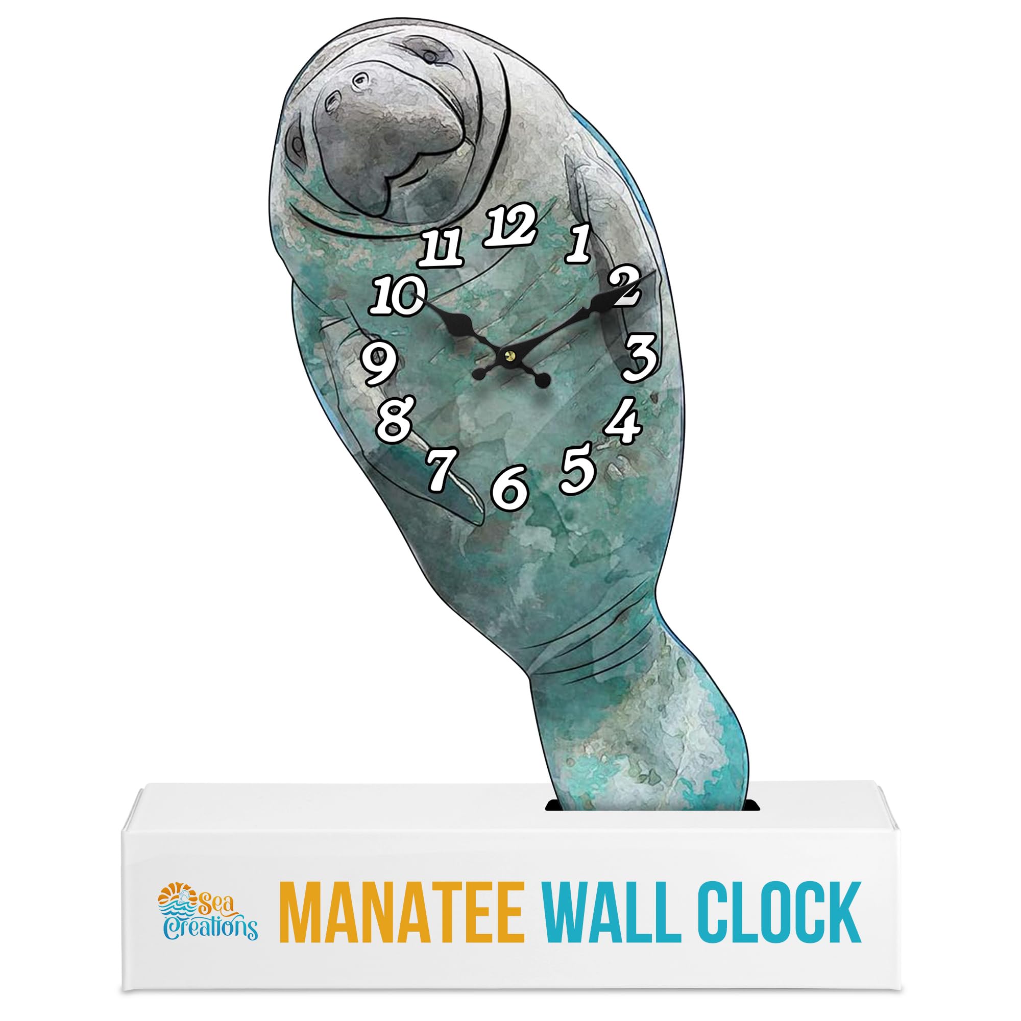 Sea Creations 14 Die Cut Manatee Clock