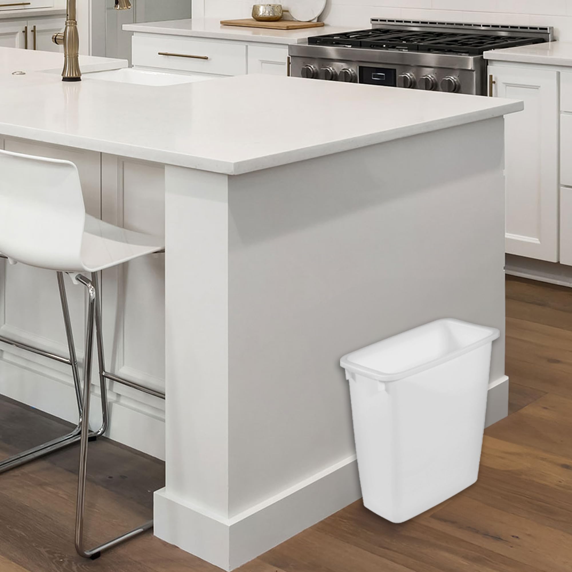 Rubbermaid 21 Quart Traditional Open Top Waste Basket Indoor Trash Bin Container For Bathrooms And Other Indoor Spaces, White