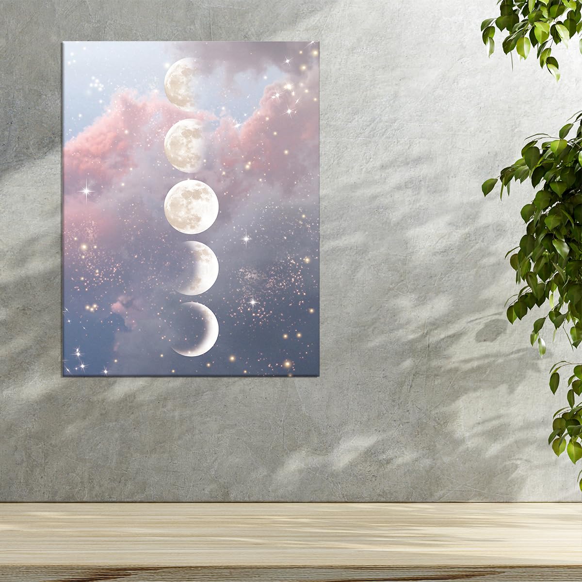 Moon Phases Wall Art Decor  Moon Phases Canvas Poster Print for Home Living Room Dorm Wall Decor W686