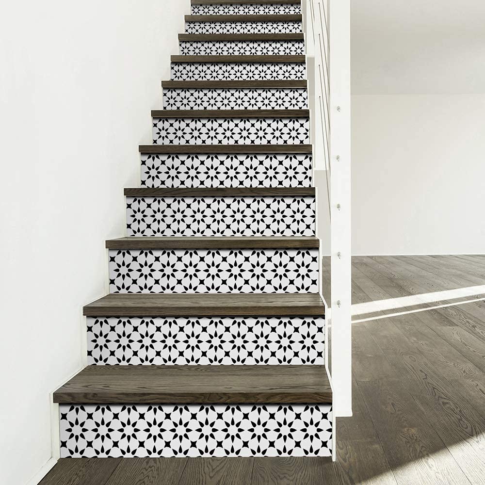Funlife 14 Pcs Self Adhesive Stair Stickers, Peel And Stick Vinyl Stai ...