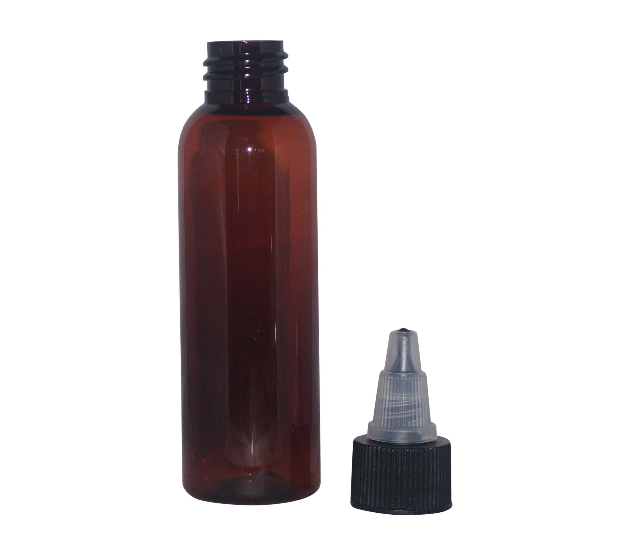 Wolfmoon Botanicals Wm (Set Of 6) 4Oz Amber Boston Round Refillable, Reusable Empty Plastic Bottles W/Twist Open Yorker Cap - Di