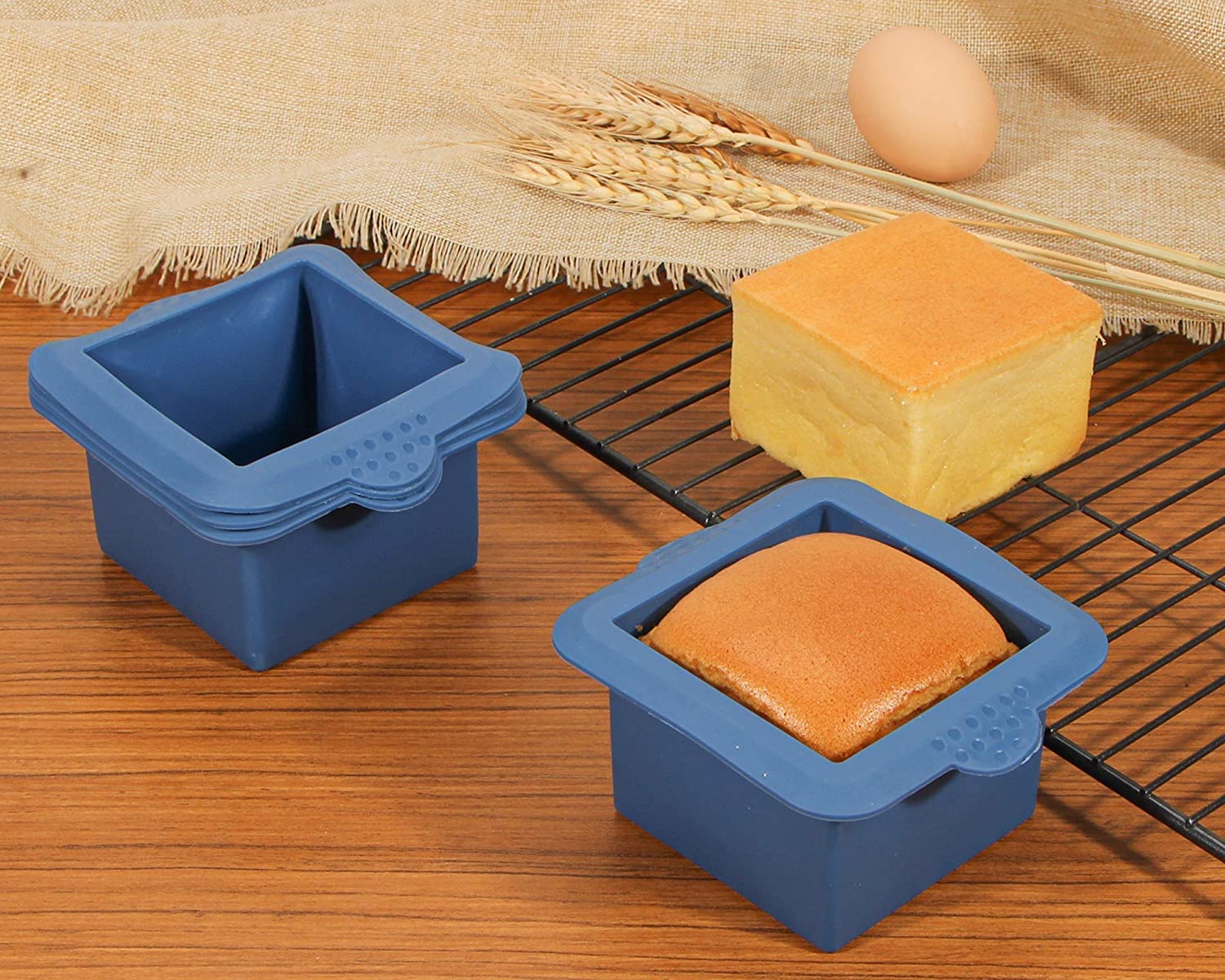 Webake Silicone Square Mold 3X3 Inch Mini Cake Pan For Individual Portion Baking Molds For Pastry, Ice Cube, Jelly, Soap, Candle
