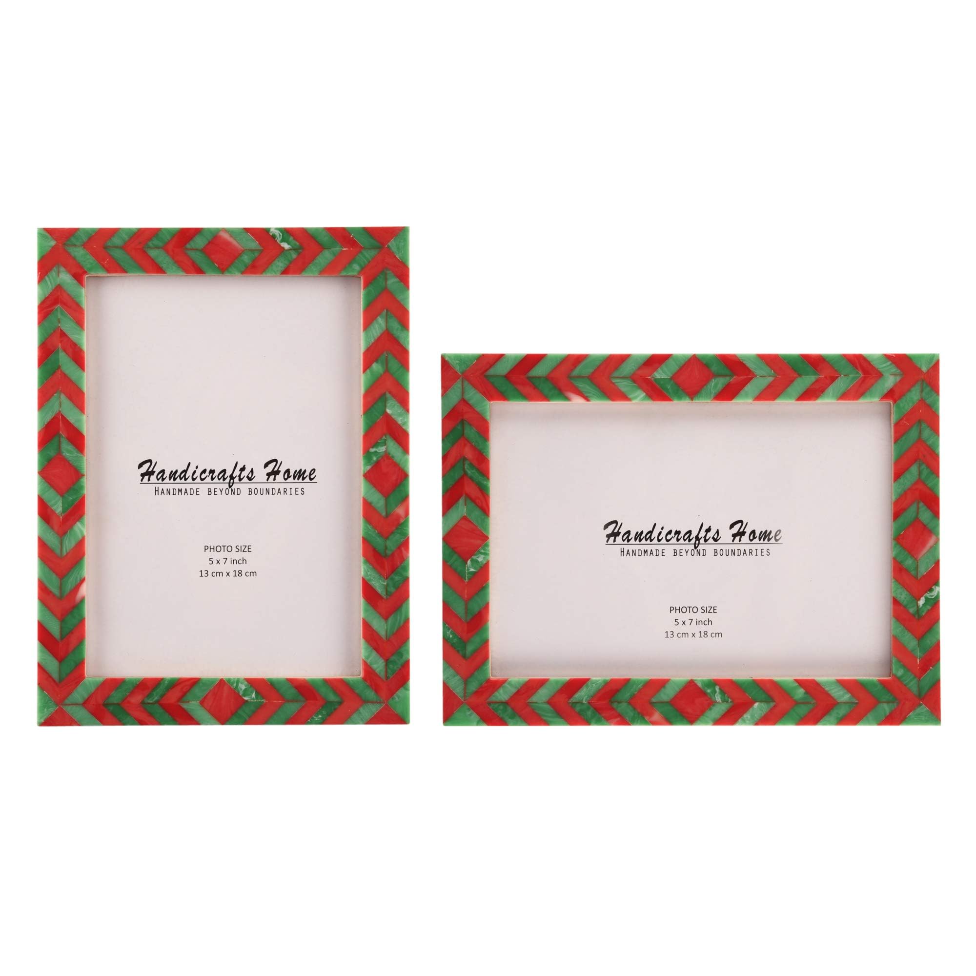 Handicrafts Home 5x7 Picture Frames Pack of 2 - Lisbon Collection Handcrafted Photo Frames, Perfect for Wall & Tabletop Display,