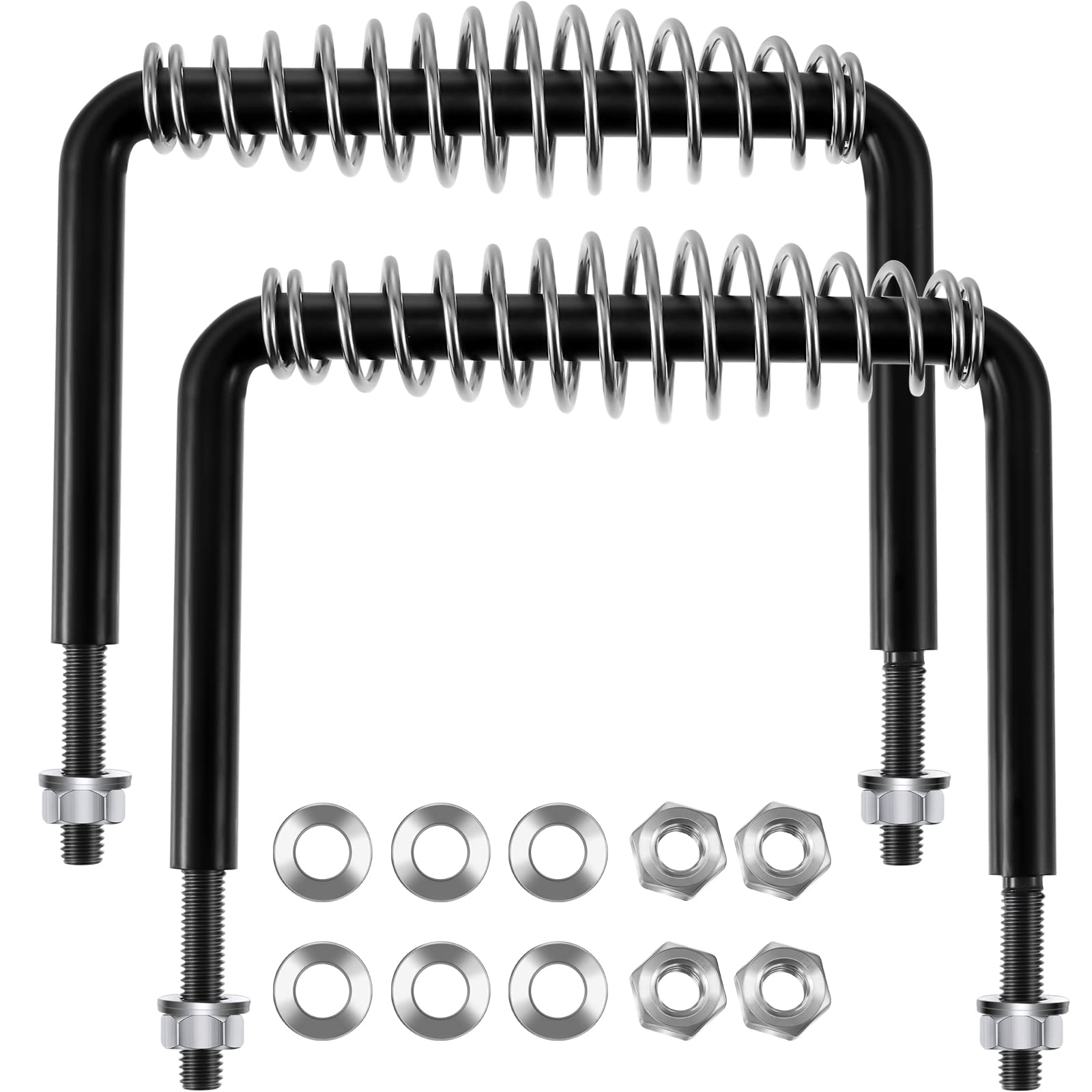 Dunzy 2 Pieces 6 Steel Spring Handle 5 Wide Overall with 1/2 Steel Rod for BBQ Pits Trailers Custom Metal Projects Wood Stove Ha