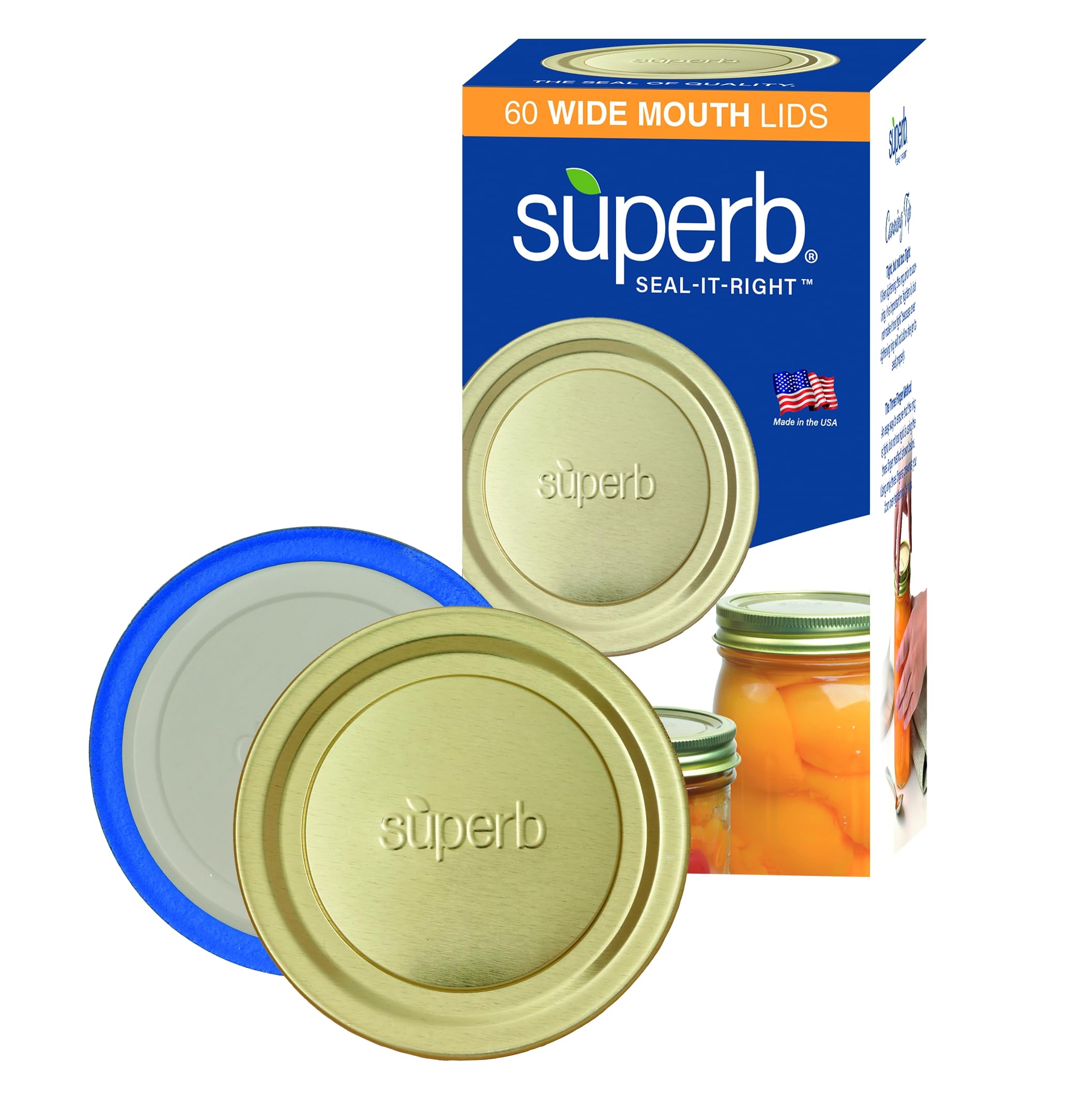 Superb Sealing Solutions Canning Lids - Mason Jar Wide Mouth Lid Toppers Fit Ball and Kerr Jars, 3.25 inch Food Grade with Thick