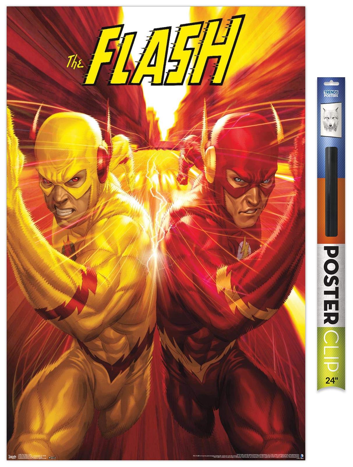 Trends International Dc Comics - The Flash And The Reverse Flash - Race Wall Poster, 22.375'' X 34'', Premium Poster & Clip Bund