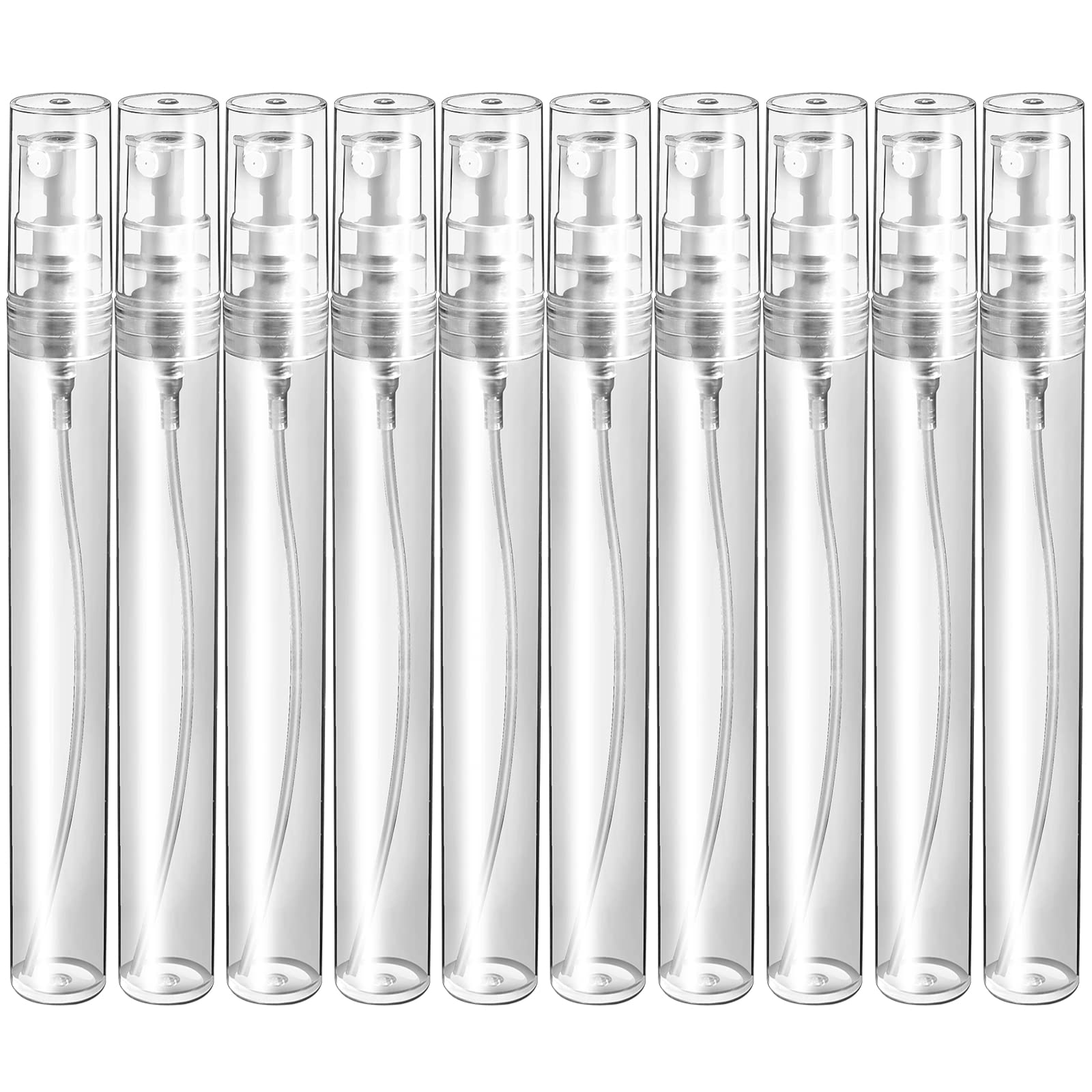 Fandamei Mini Spray Bottle, 10 Pack 10Ml Mini Plastic Spray Bottle Empty, Fine Mist Refillable Mini Perfume Bottle, Perfume Atom