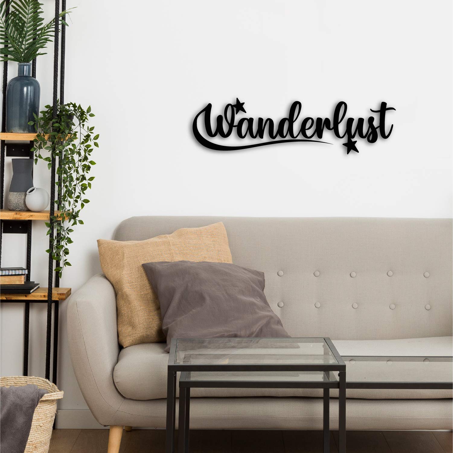 eCraftIndia Wanderlust Black Engineered Wood Cutout Wall Art Decor - Travel-Inspired Wall Hanging For Home And Office - Gift For