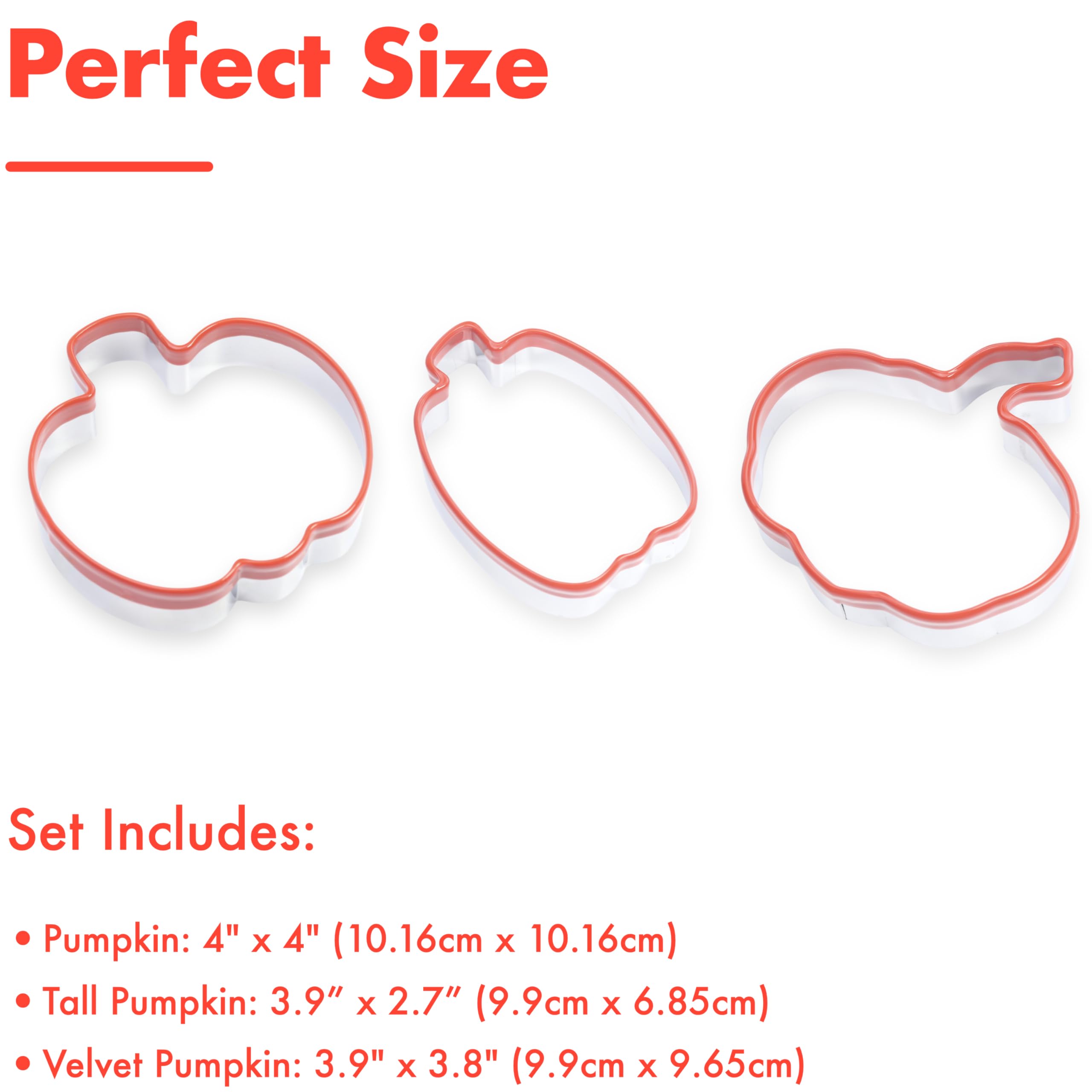 3Pcs Pumpkin Cookie Cutters 3.8'' 3.9'' 4'', Halloween Cookie Cutters, Fall Thanksgiving Cookie Cutters, Biscuit Cutter Set, Coa