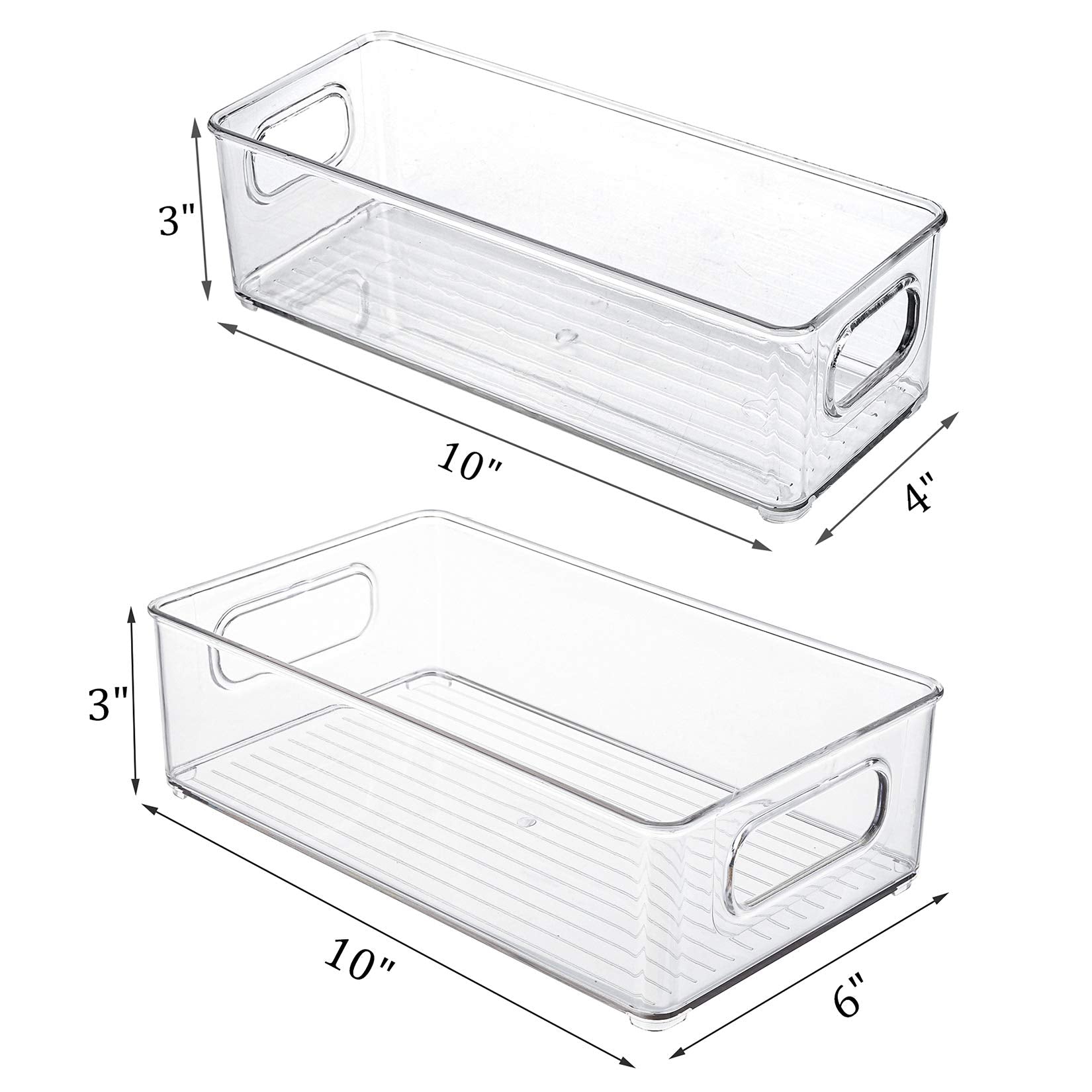 Kingrol 8 Pack Plastic Storage Bins For Freezer, Pantry, Countertop, Cabinet Organization, Stackable Food Storage Organizer With