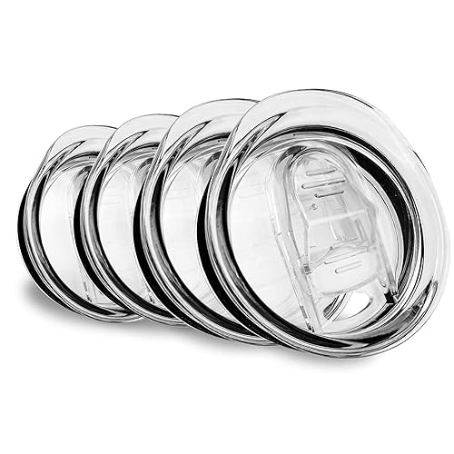 Xccme 30Oz Skinny Tumbler Replacement Lids 4 Pack,Spill Proof Splash Resistant Silicone Sliding Covers,Straw Friendly, Bpa Free