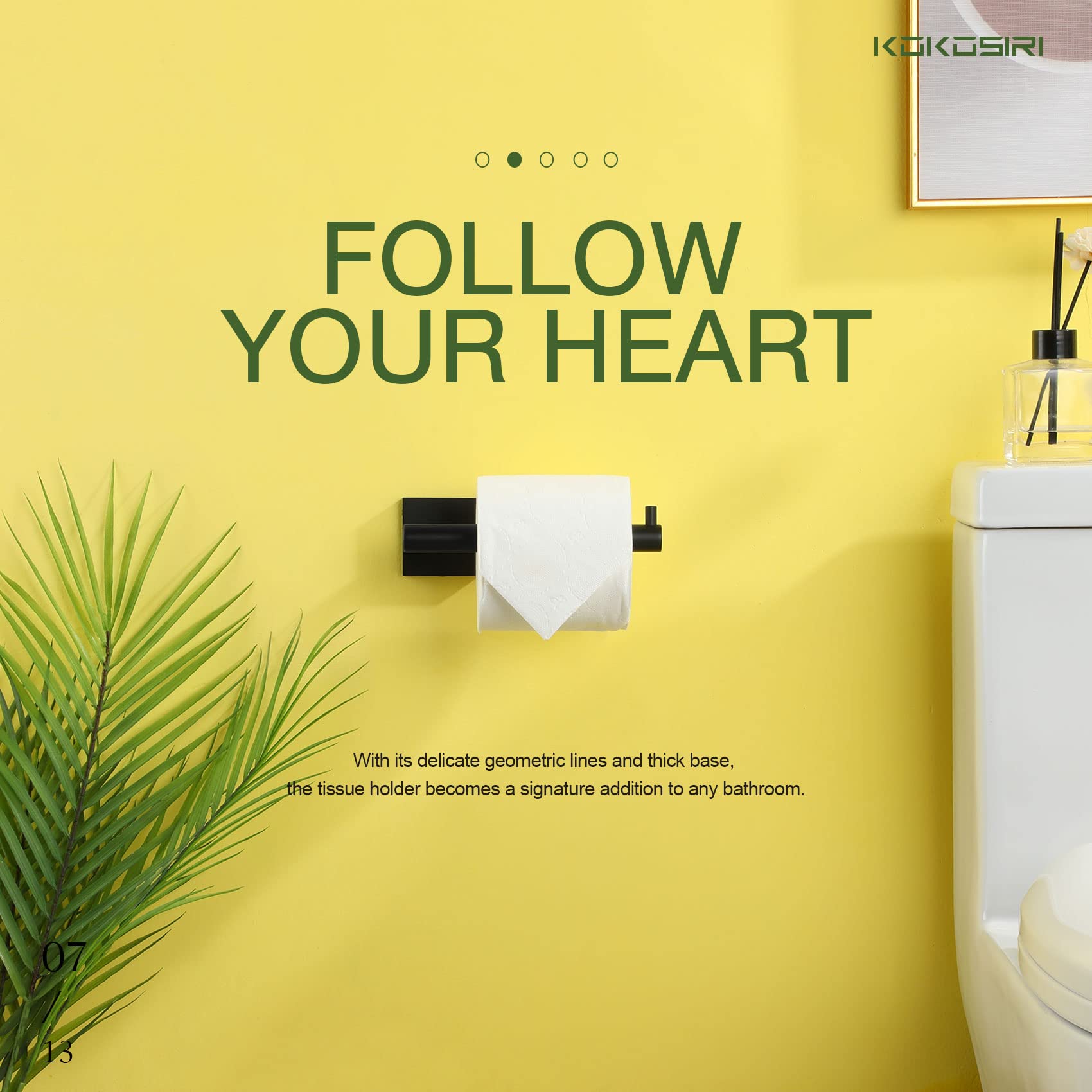 KOKOSIRI Toilet Paper Holder for Bathroom Toilet Roll Holder Hold Mega Rolls Matte Black Stainless Steel  2 Pack  B2005BK-P2