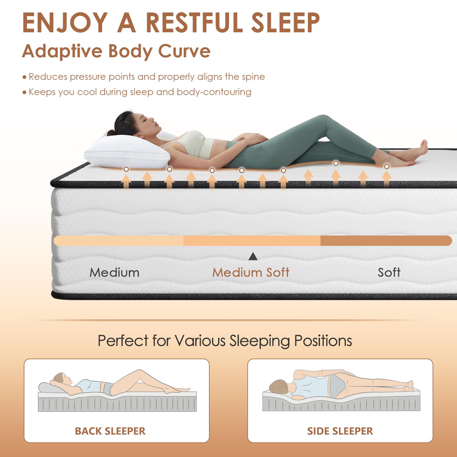 Paylesshere 12 Inch Innerspring Mattress In A Box With Bamboo Charcoal Gel Memory Foam Fiberglass Free Certipur-Us Certified Med