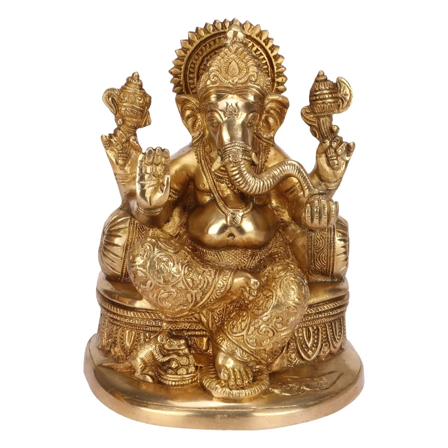 Artvarko Brass Ganesha Statue Ganesh Idol For Home Dcor Living Room Office Year Gifts God Ganpati Vastu Murti Showpiece Religiou