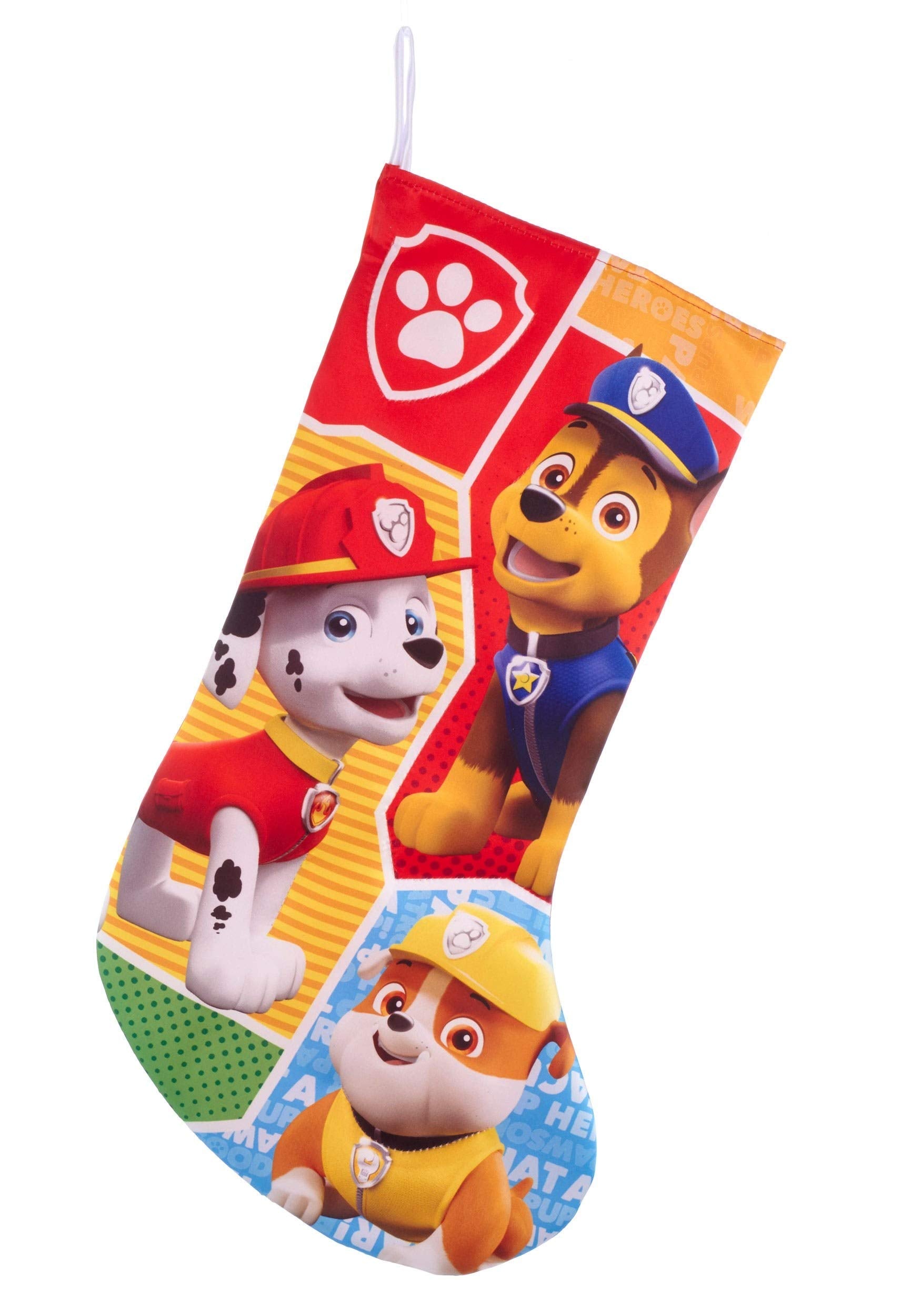 Kurt S. Adler Paw Patrol Color Block Printed Christmas Stocking PP7192 New