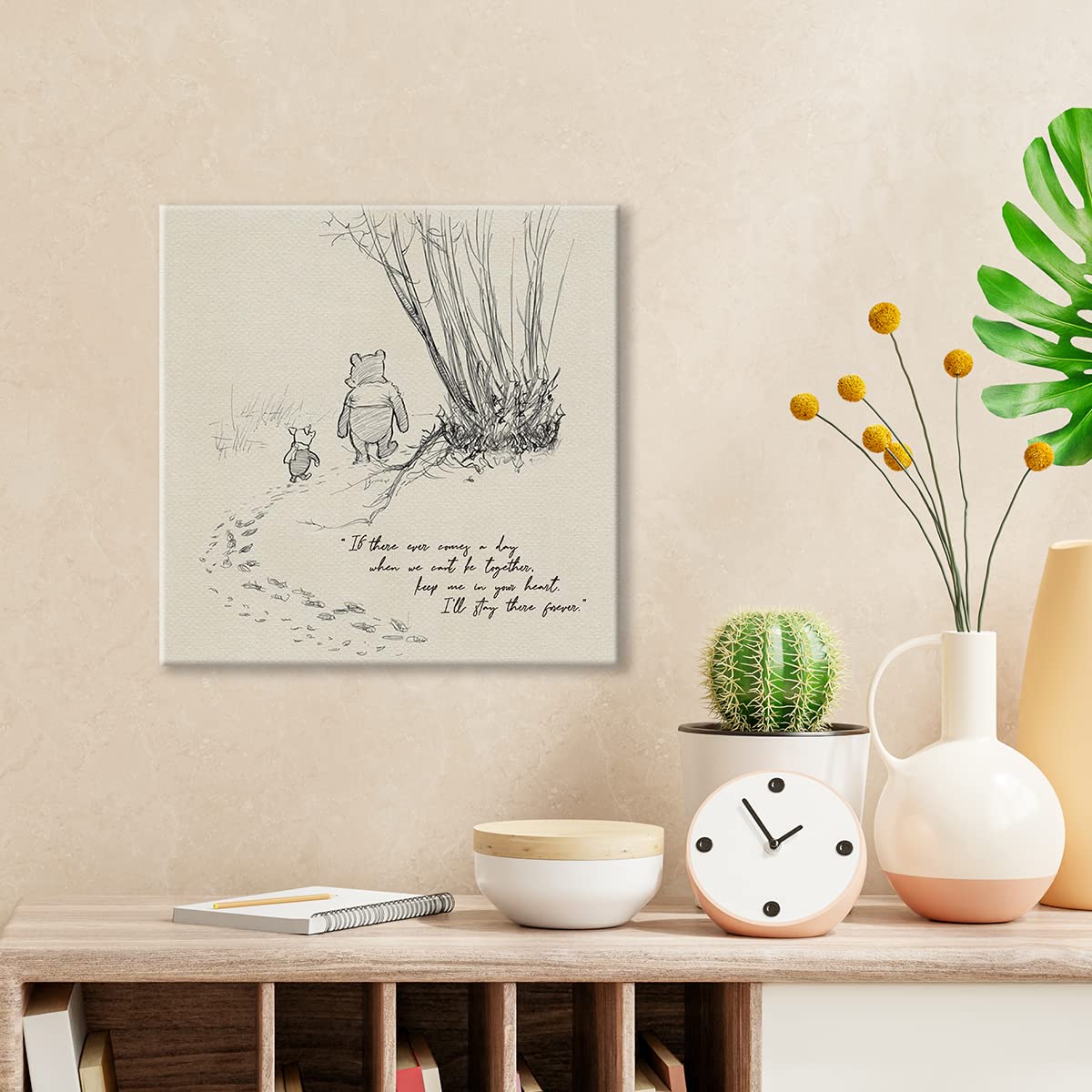 Classic Winnie The Pooh Wall Art Decor If There Ever Comes A Day Quote Canvas Painting Pictures Framed Print Sign Artwork Ready