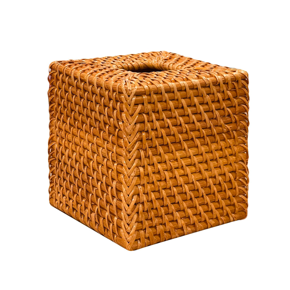 Homestead Rattan Tissue Box Holder, Tissue Box Cover Square For Table Decoration And Bathroom - 5.5'' L X 5.5'' W X 5.7'' H