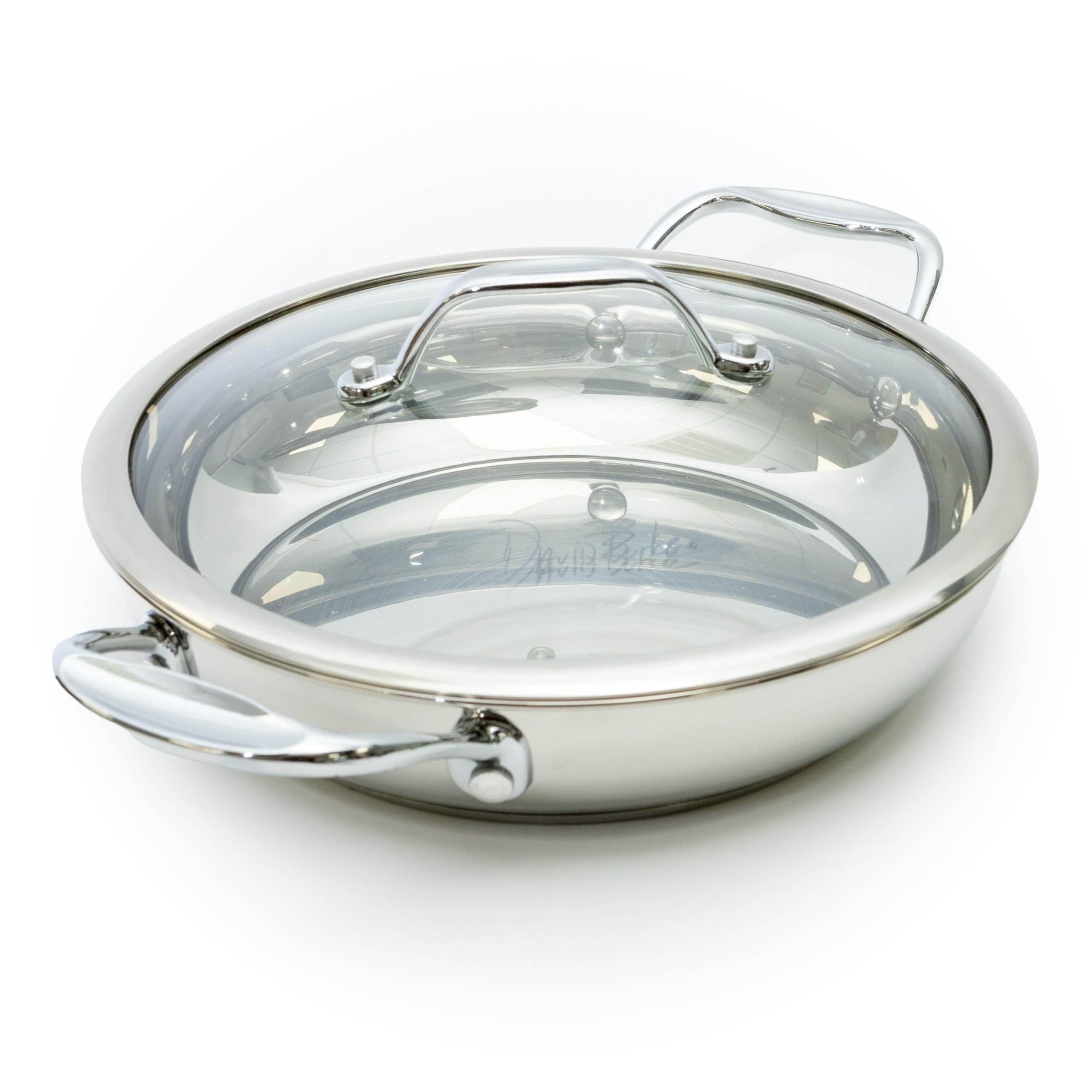 David Burke Splendor Series Heavy Gauge Stainless Steel 9.5 Everyday Pan With Lid
