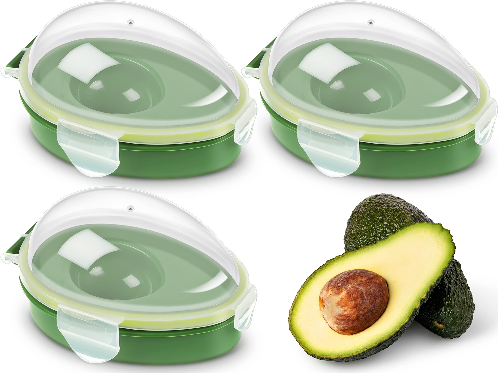 Avocado Keeper 3 Pieces Reusable Avocado Storage Container Individual Avocado Saver Avocado Pod Avocado Cover Avocado Holder Org