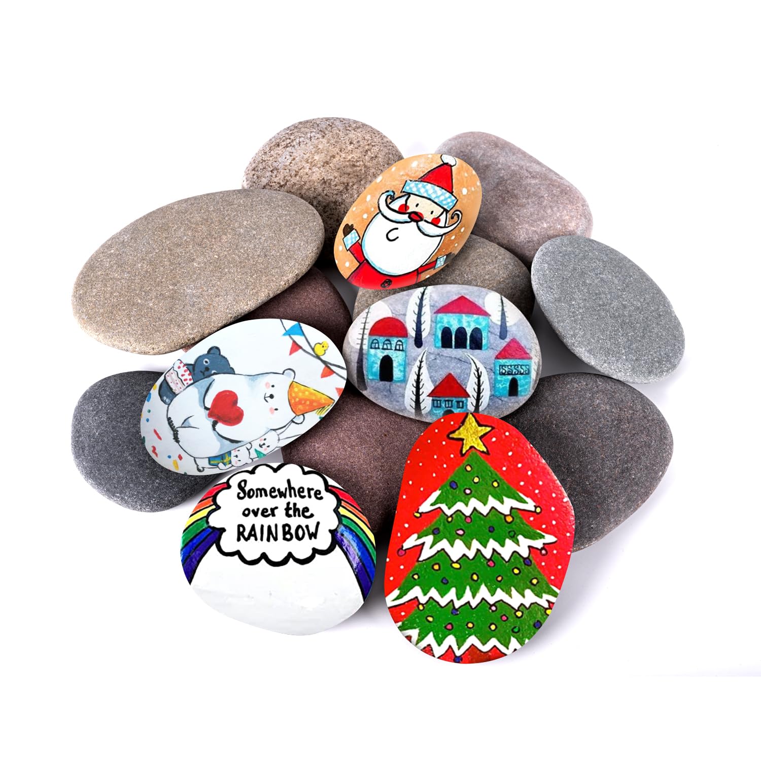 12Pcs River Rocks For Painting