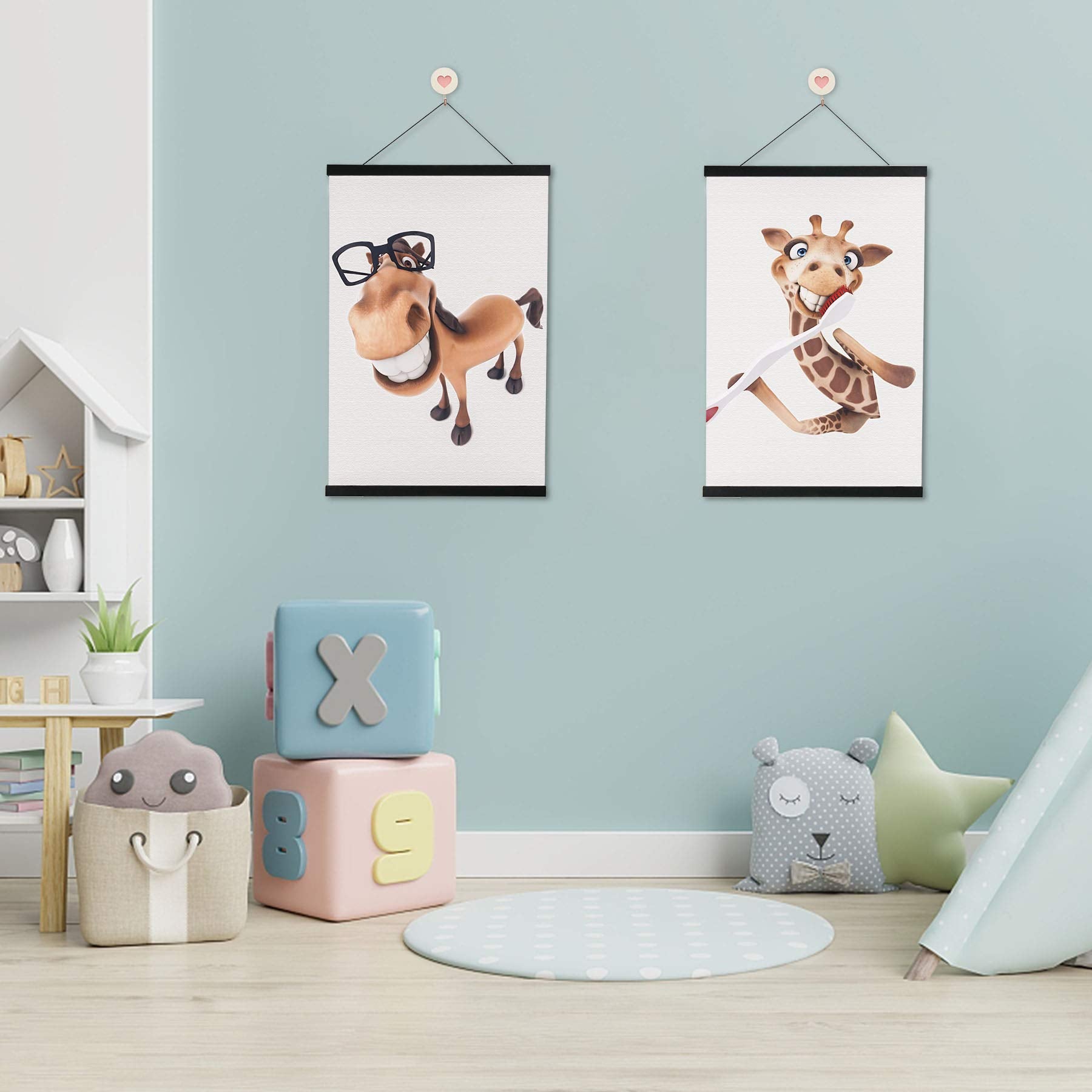 WITCOLOR Magnetic Poster Hanger Wooden Poster Frame  Extra Strong Magnets  10x14 10x15 10x16 Magnet Poster Hanger for Wall Art  Pictures  Prints  Maps  Canvas  Black(2Pack)