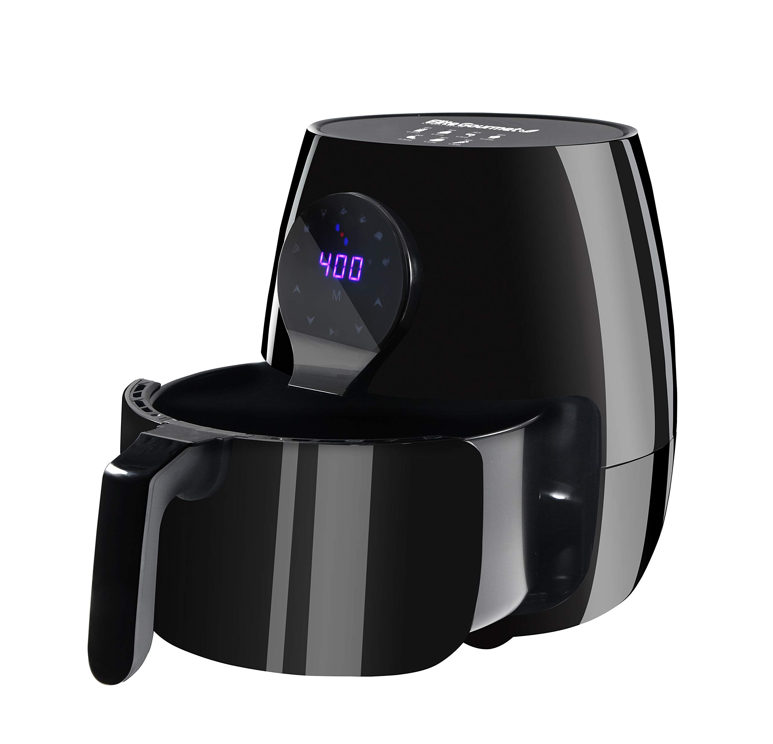 Elite Gourmet Eaf5317D Digital 5.3Qt Hot Air Fryer 7 Menu Functions 1350W Oil-Less Healthy Cooker, Timer & Temperature Controls,
