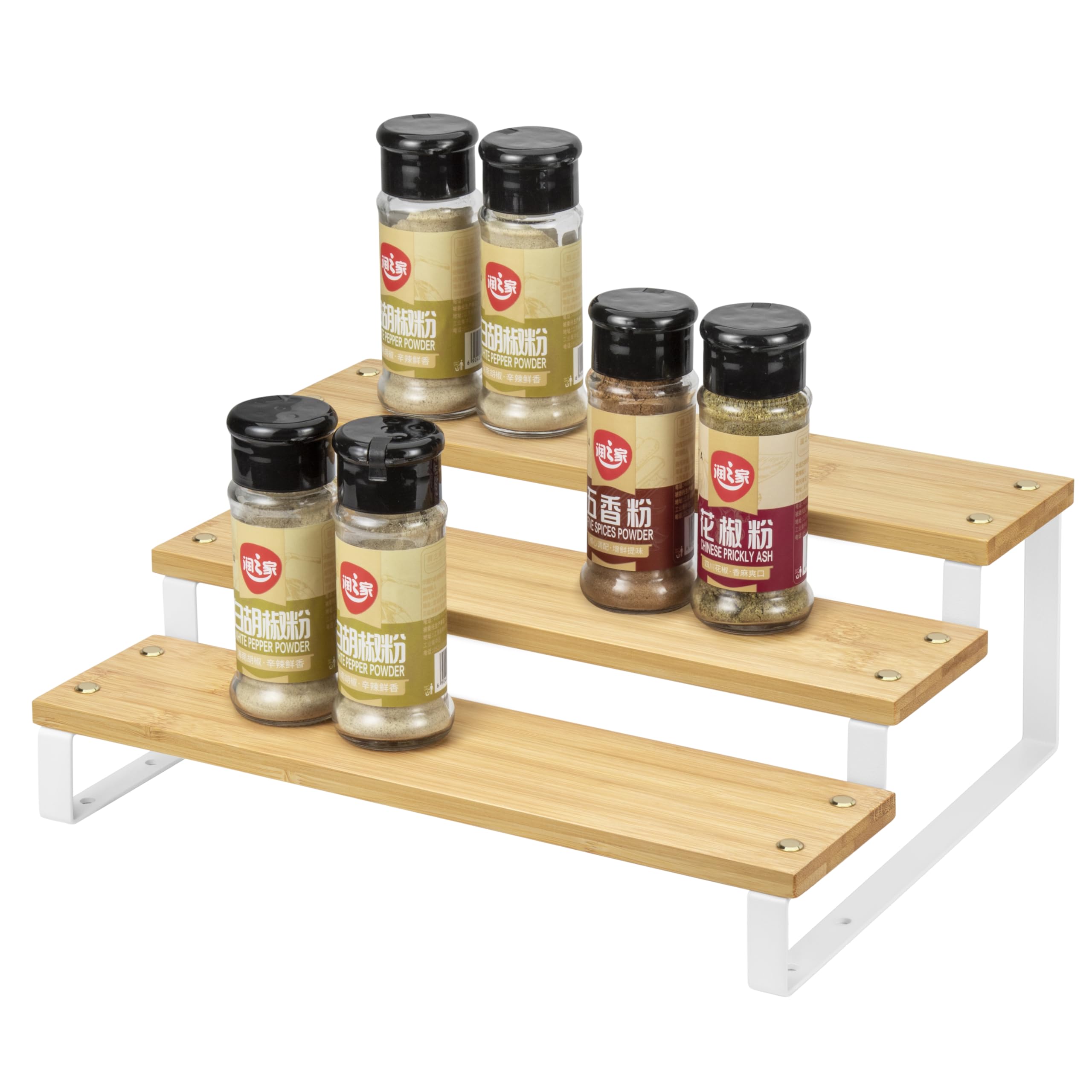 Astotsell Spice Rack Kitchen Cabinet Organizer  3 Tier Seasoning Organizer Shelf, Step Spice Storage Holder For Kitchen Cabinet