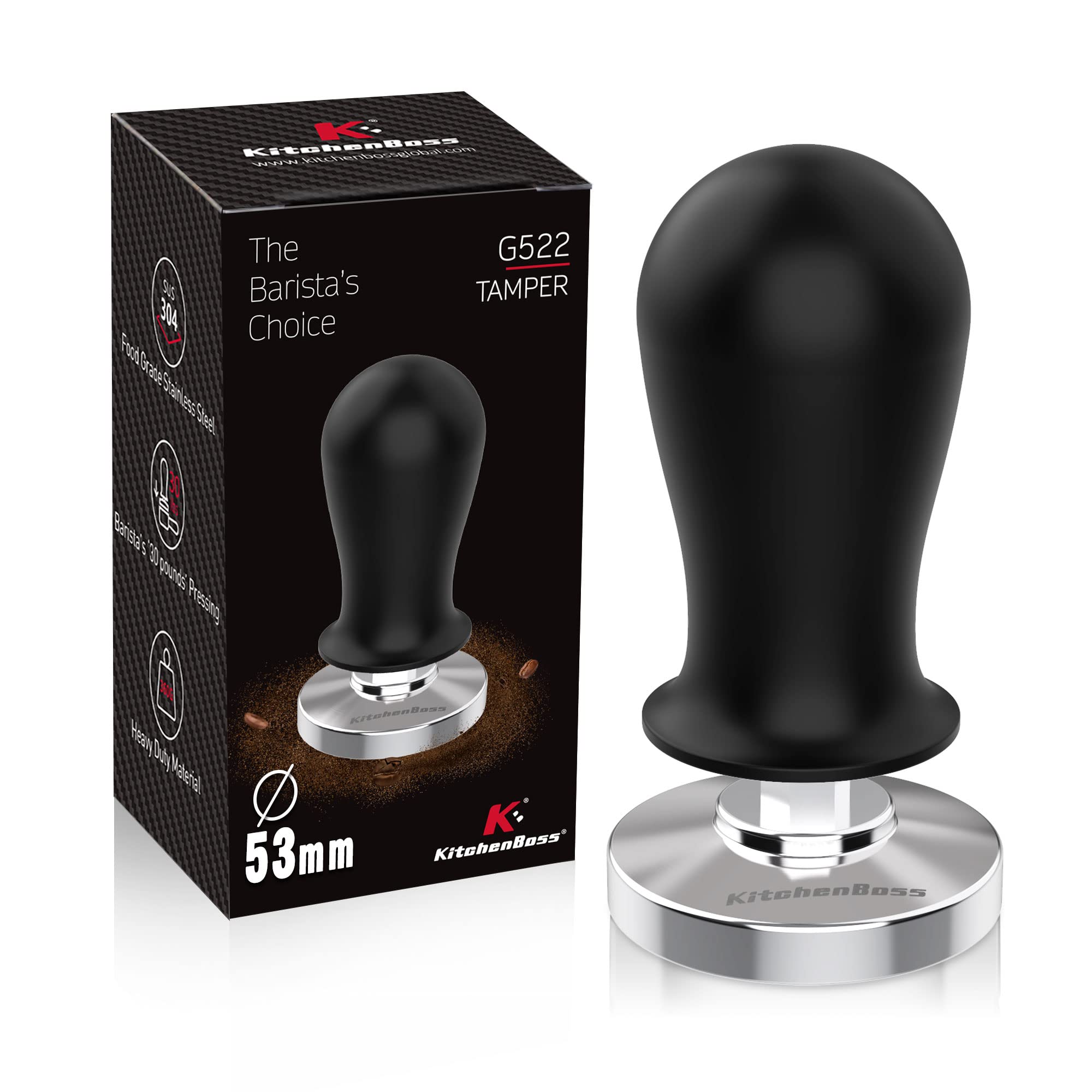 Coffee 53Mm Espresso Calibrated Tamper: Kitchenboss Espresso Pressure Tamper, Coffee Spring Loaded Tamper Espresso Hand Tamper |