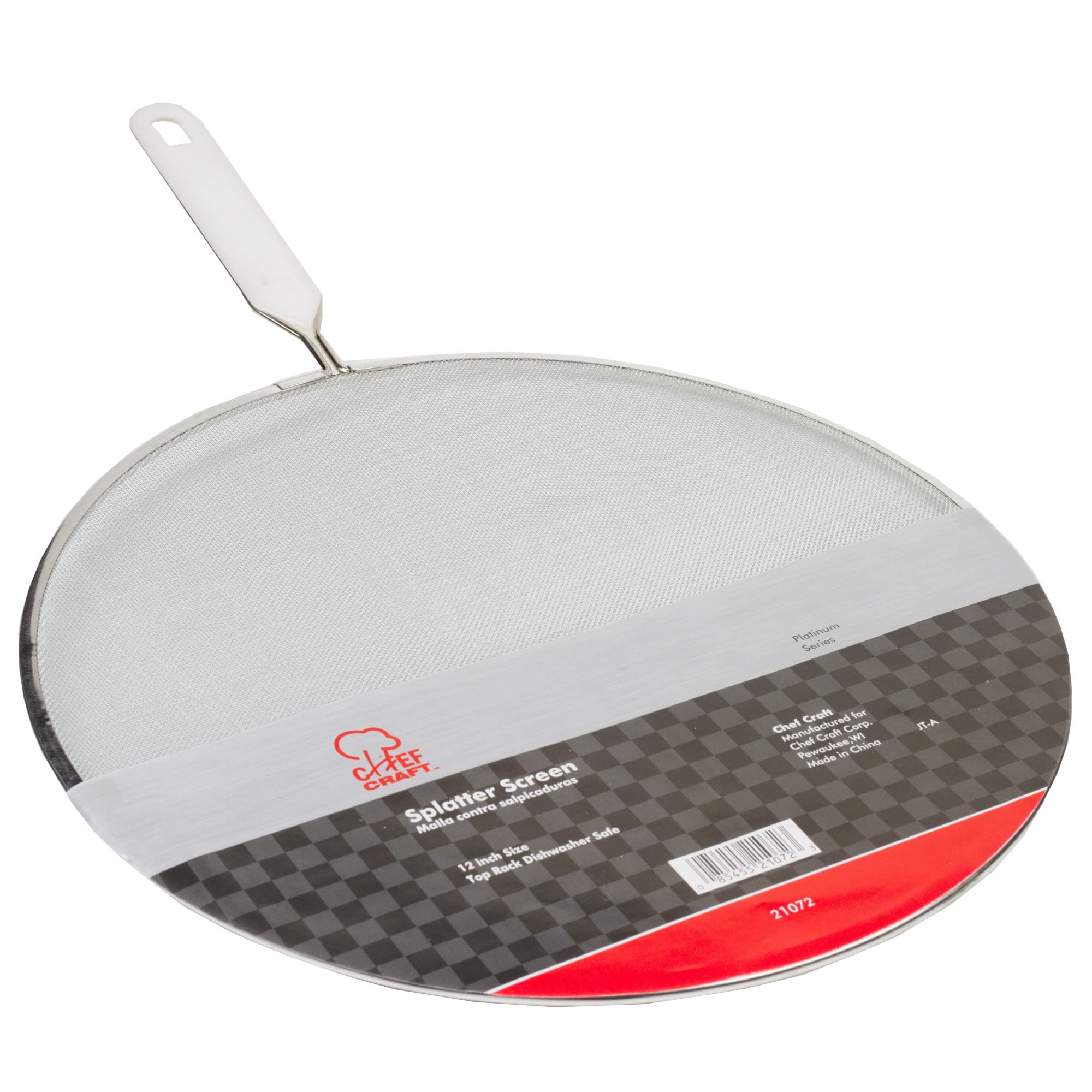 Chef Craft Select Splatter Screen, 12 Inches In Diameter, Stainless Steel