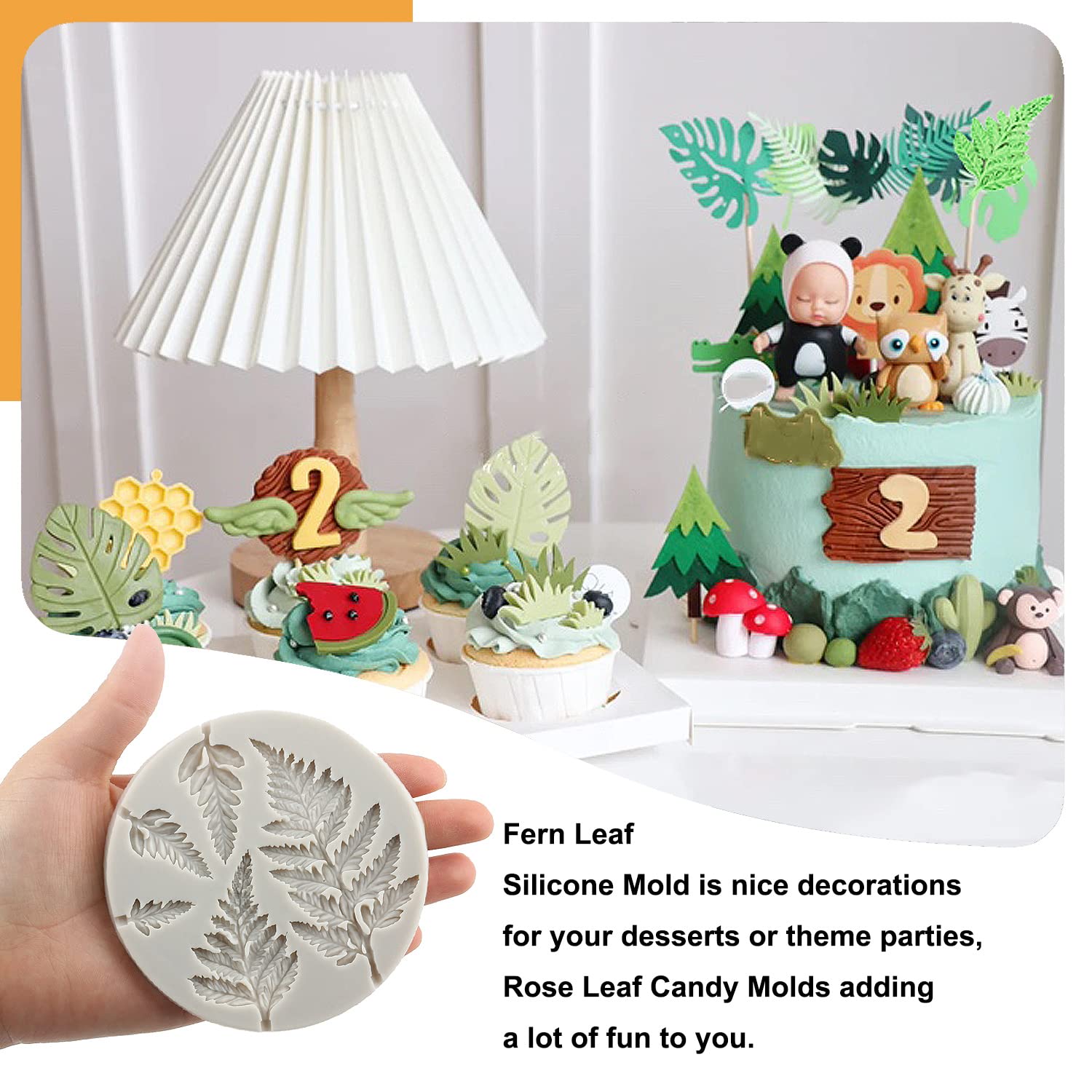 Sijiangmold Tree Leaf Silicone Mold Fern Leaves Fondant Molds Monstera Leaves Candy Mold Rose Leaf Molds For Cake Decoration Cup