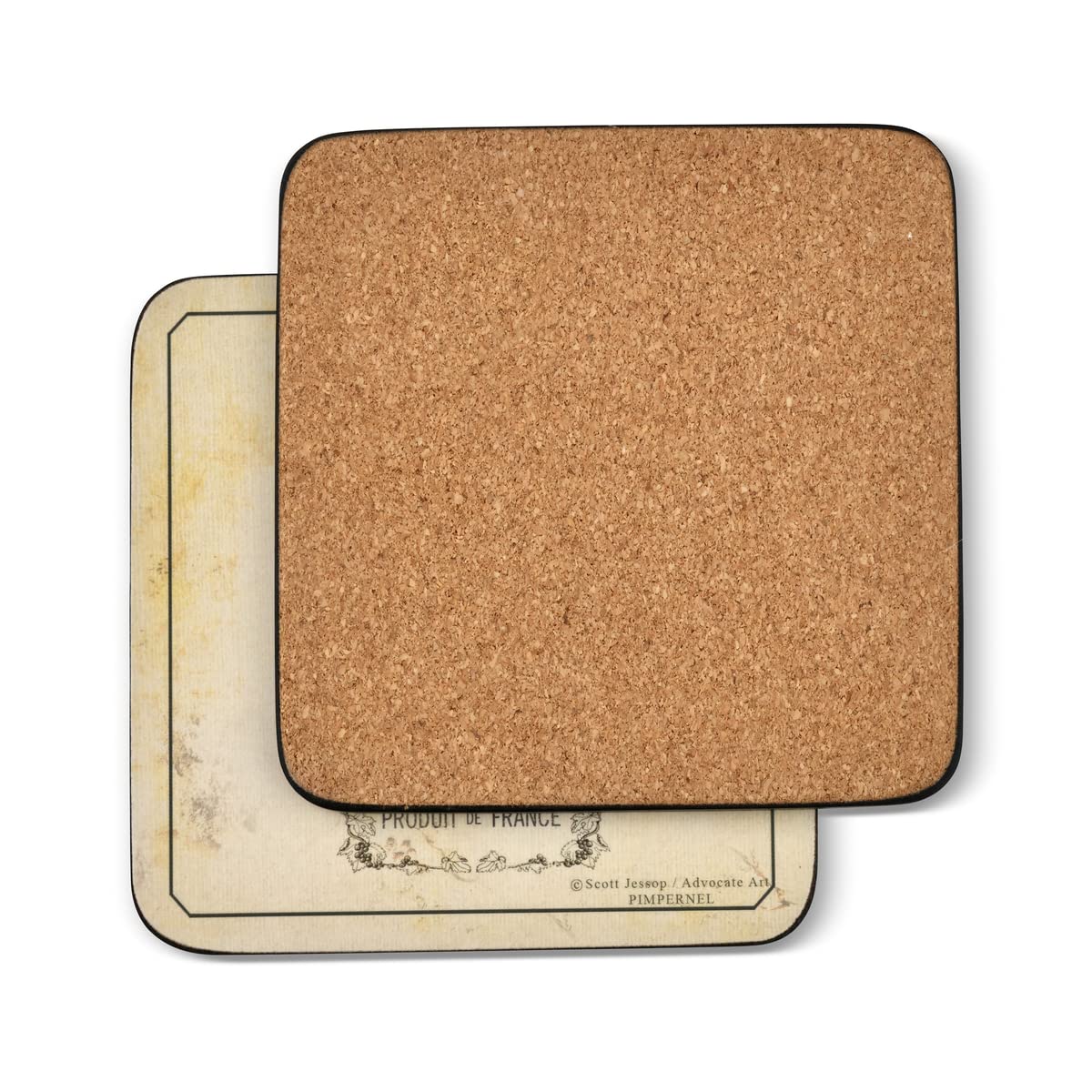 Pimpernel Vin De France Collection Coasters | Set Of 6 | Cork Backed Board | Heat And Stain Resistant | Drinks Coaster For Table