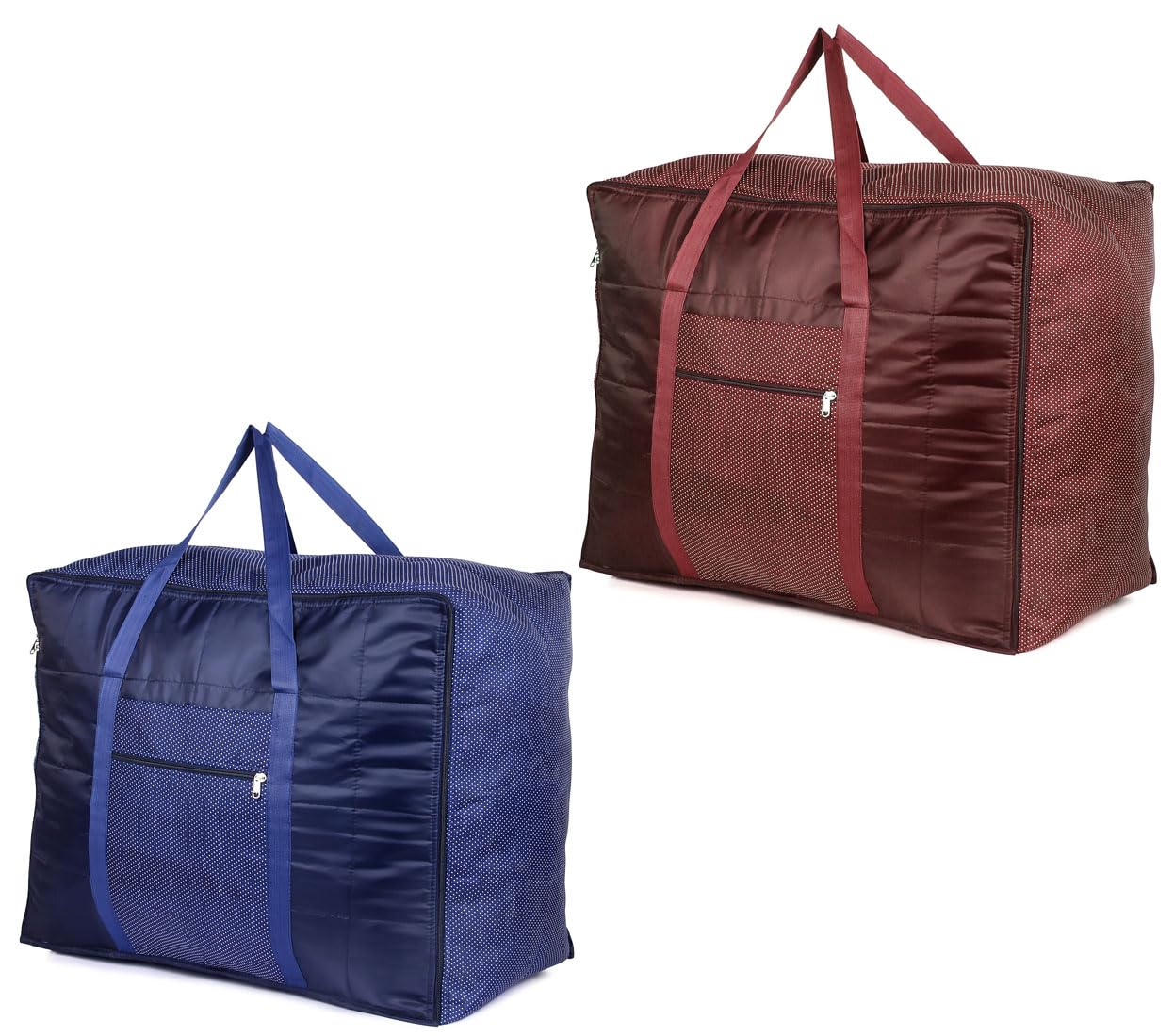 Devito Parachute Underbed Bag Multipuprpose Blanket King Size Jumbo Bag For Travel And Storage Use Combo Of 2 (CoffeeBlue)