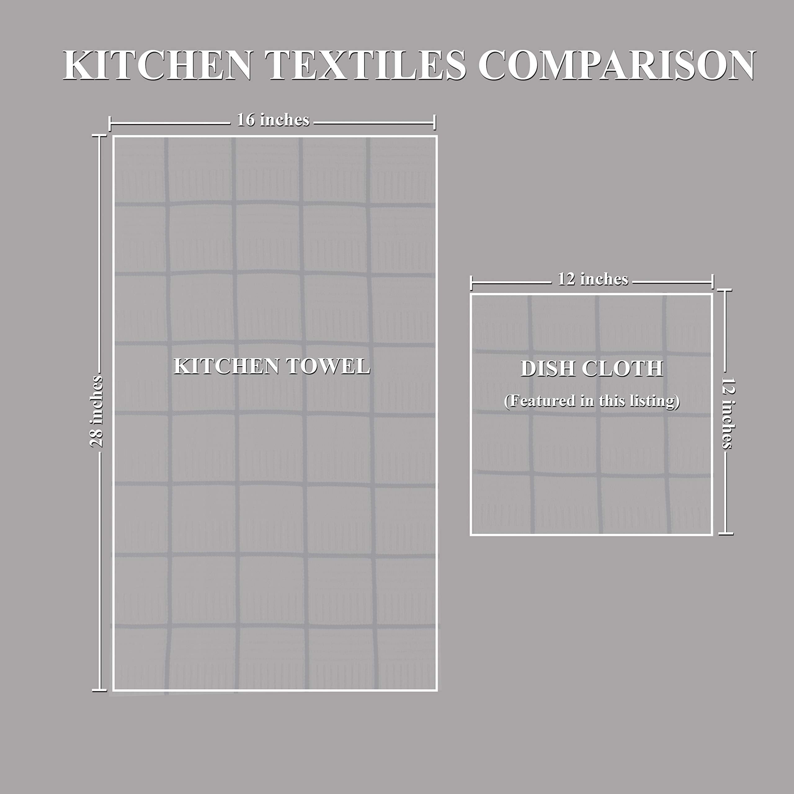 Sticky Toffee Cotton Kitchen Towels Dishcloths Set Of 8, Gray And White Dish Cloth Towels, Tea Towels, Reusable And Absorbent Cl