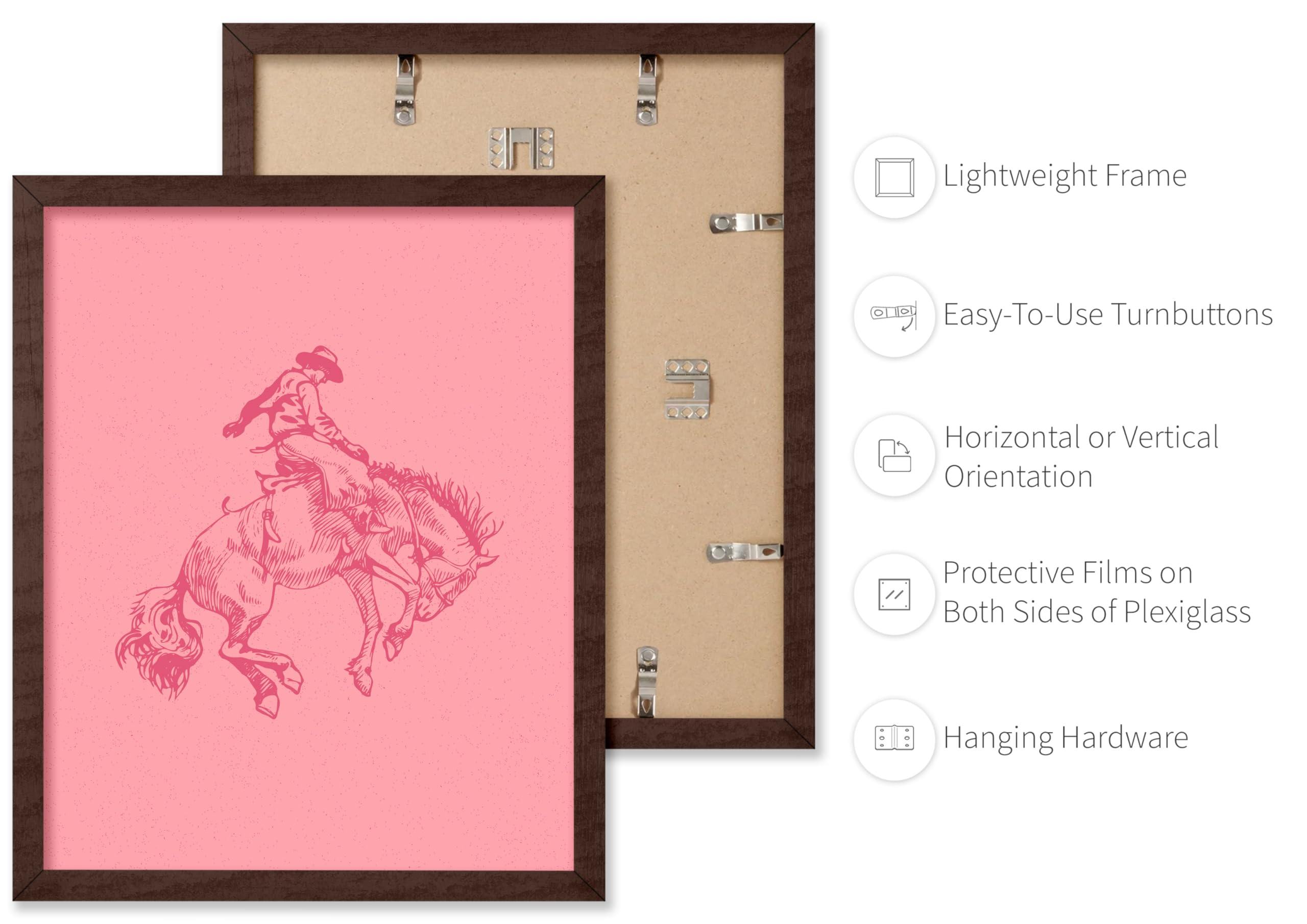 Poster Master Pink Cowboy Poster - Retro Cowboy On Bucking Horse Print - Rodeo Art - Western Art - Wild West Art - Gift For Him