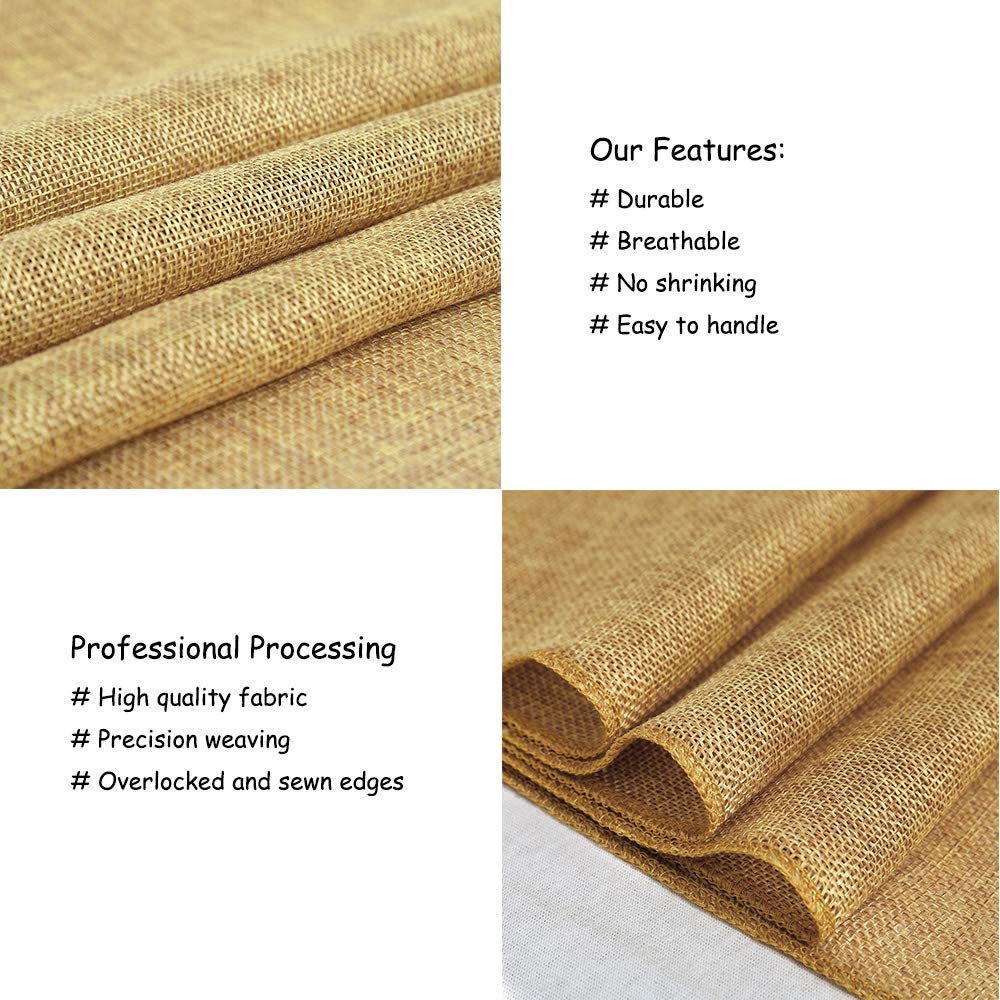 B-Cool 2 Pieces Burlap Table Runners 13X108 Inch Fall Table Runner Dresser Cover For Farmhouse Jute Table Runner Fabric Wedding