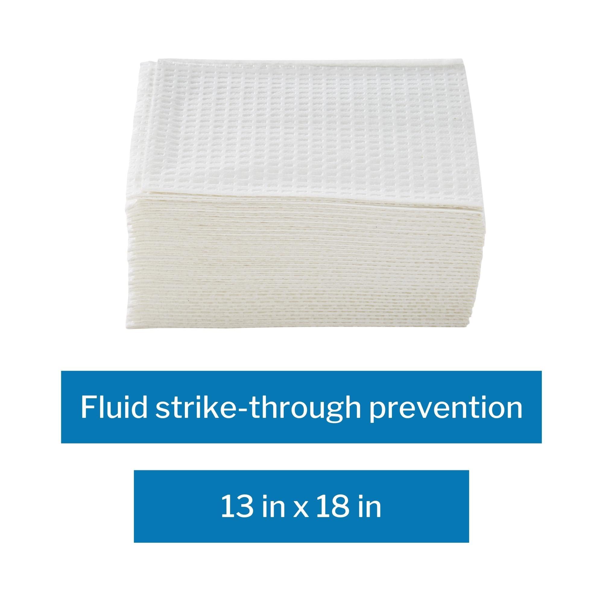 Mckesson Procedure Towels, Disposable - Waffle Embossed, Non-Radiopaque, Non-Sterile, Deluxe 2-Ply Tissue With Polyback - White,