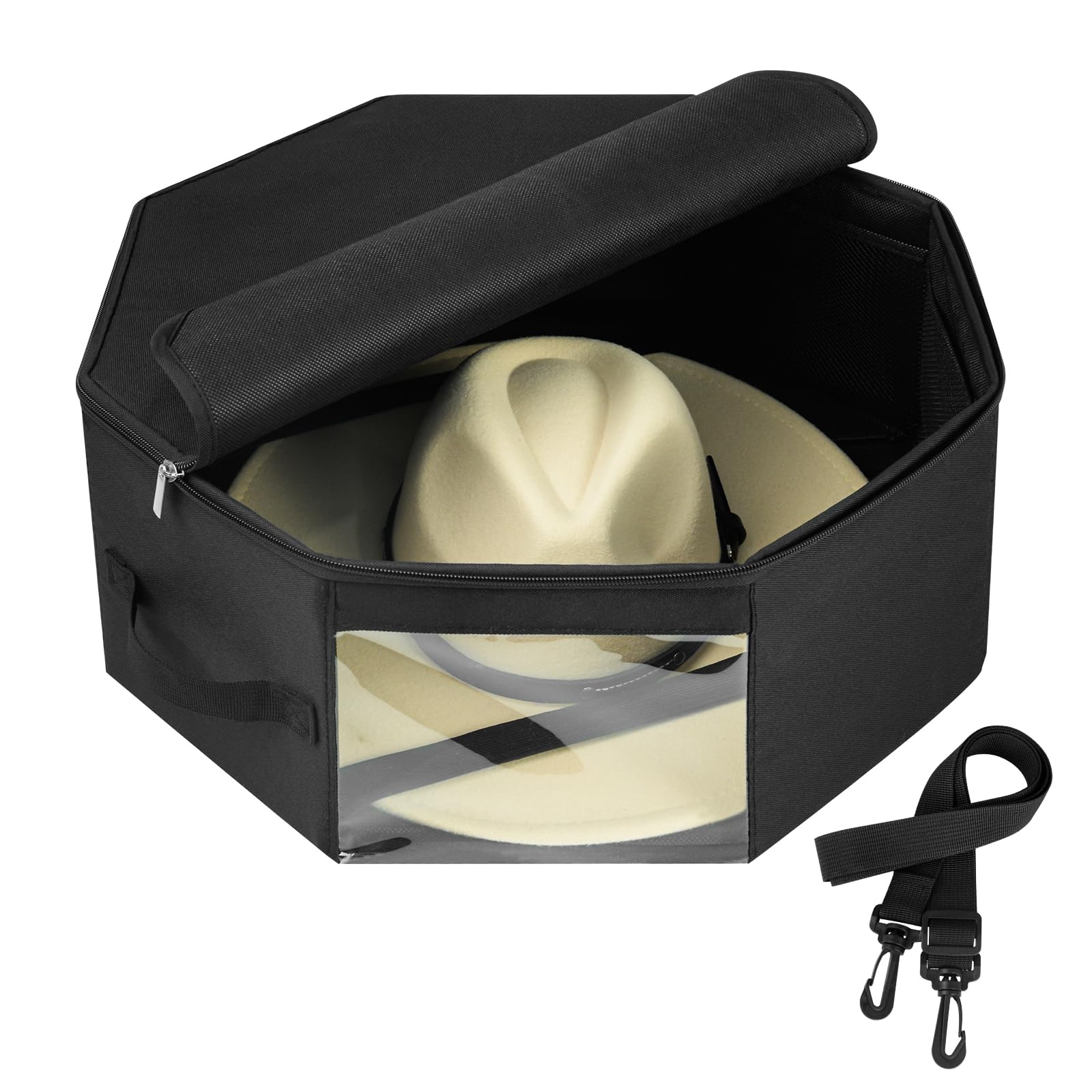 Bamneat Hat Box for Travel and Storage, Upgrade Hat Travel Case for Cowboy, Panama & Fedora Hats, Dust Proof Hat Storage Hat Car