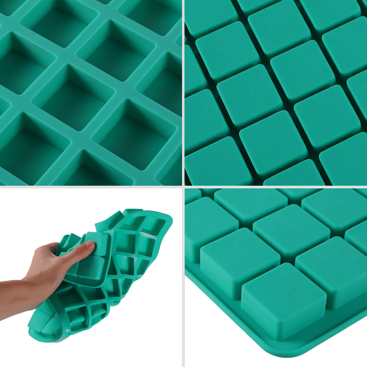 Difenlun Silicone Caramel Candy Molds, 2 Pack 40-Cavity Square Hard Candy Mold For Chocolate Truffles Gummy Jelly Truffles Prali