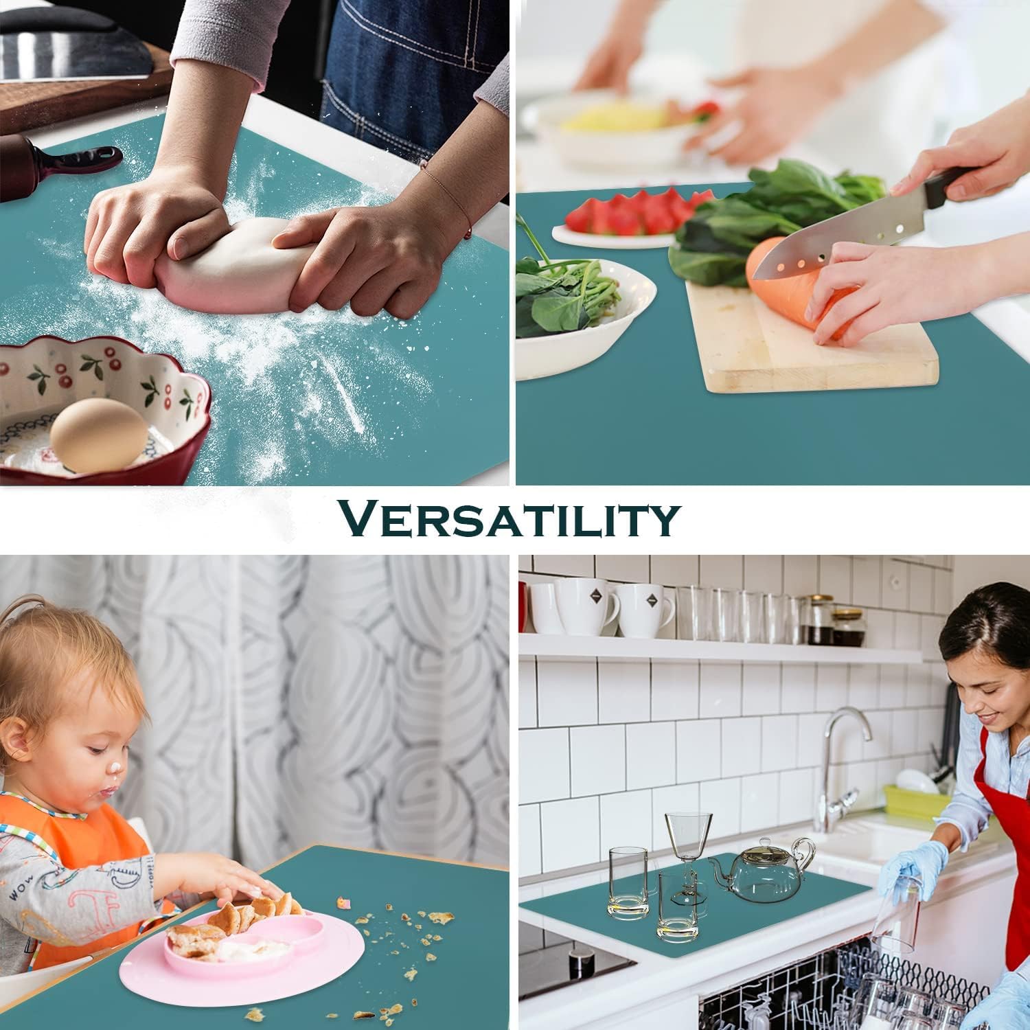 Extra Large Silicone Countertop Mat, Silicone Table Mat Kitchen Counter Protector Nonslip Heat Resistant Silicone Desk Mat For C