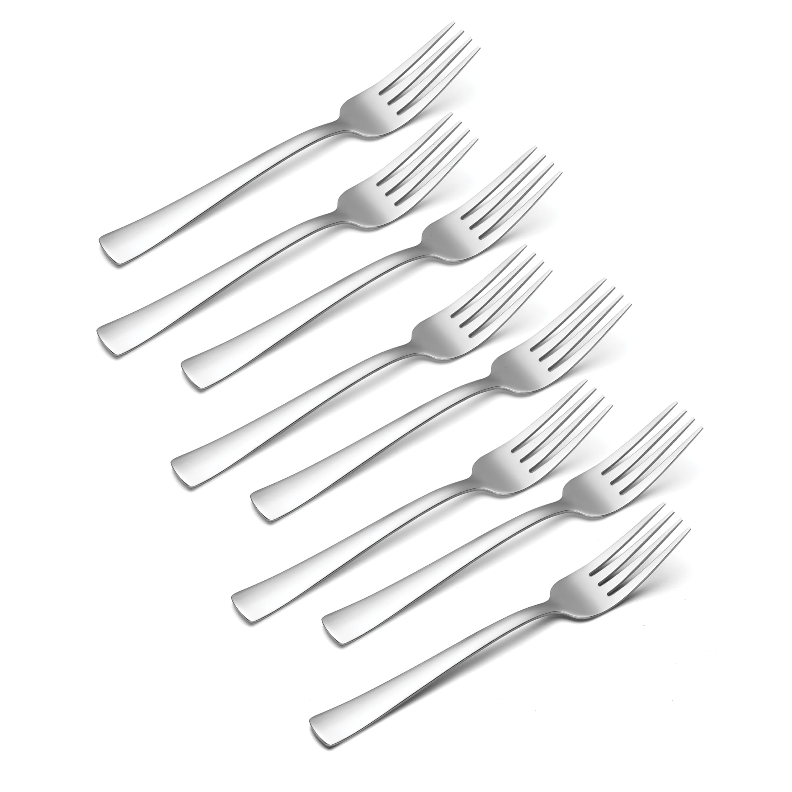 Oneida Zinc Everyday Flatware Dinner Forks, Set Of 8, 18/0 Stainless Steel, Silverware Set, 1.4 X 3.75 X 8.5 Inches